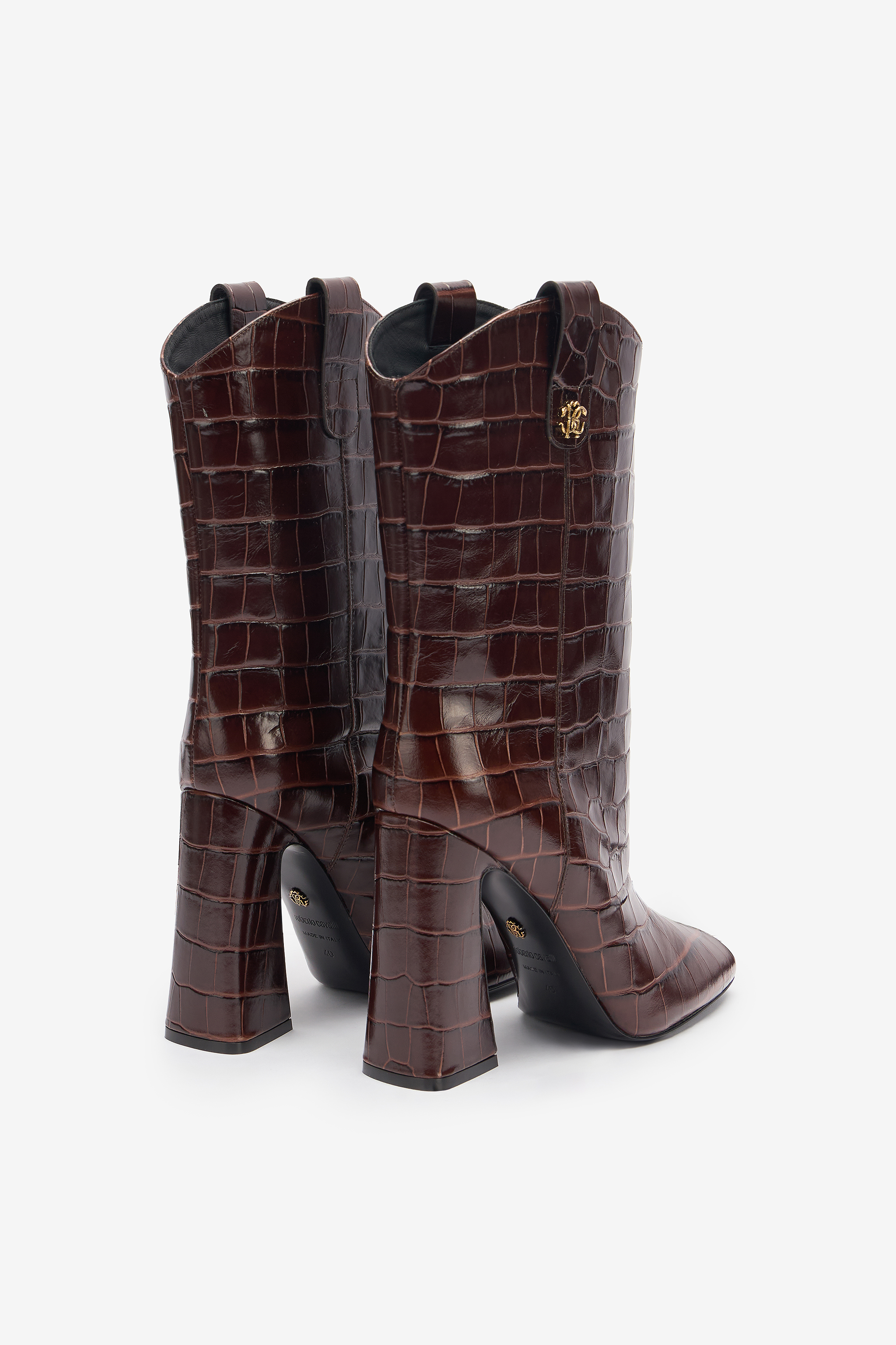 Roberto Cavalli Boots With Rc Logo In Brown