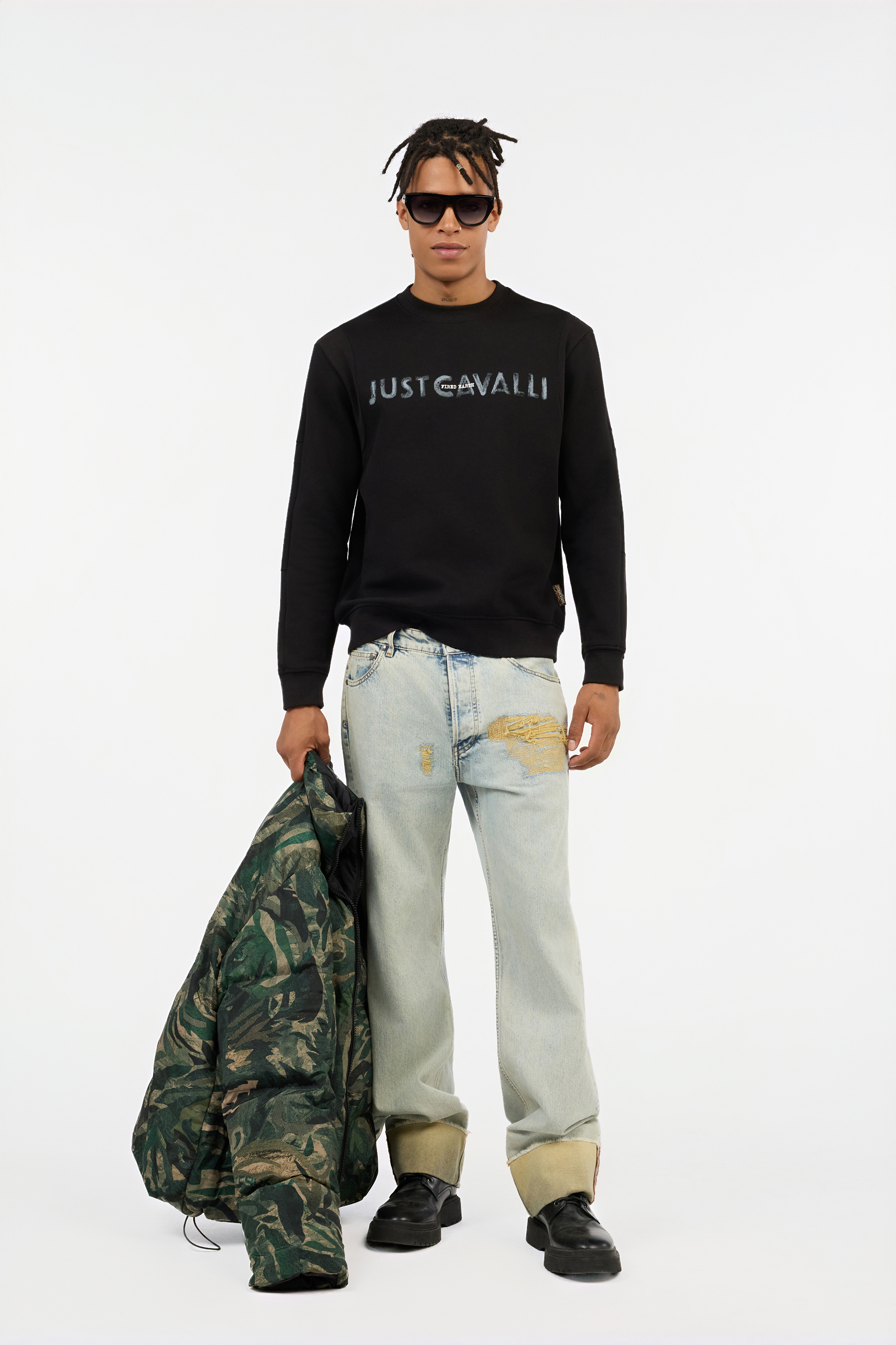 Black Just Cavalli Logo Sweatshirt