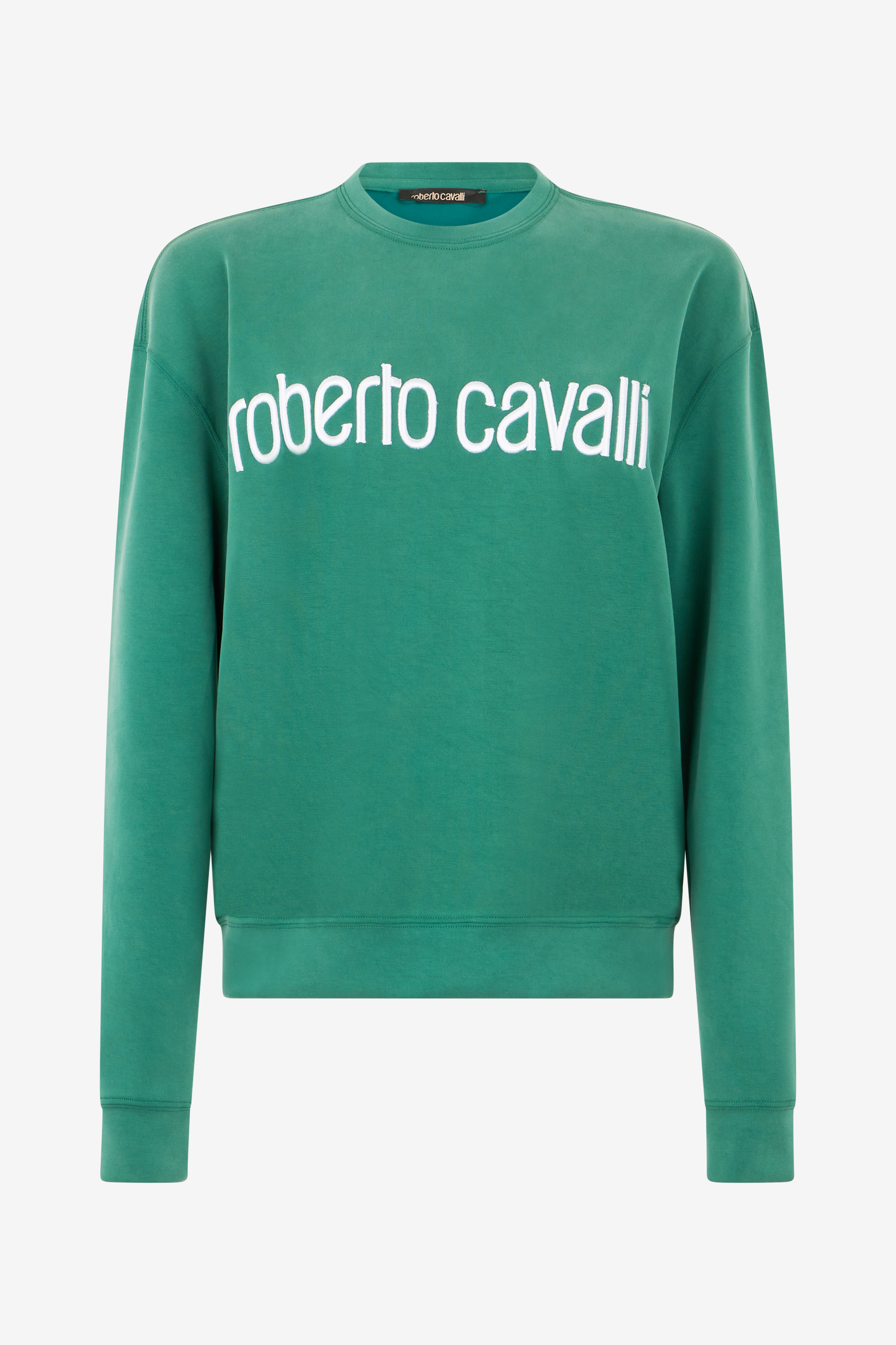ROBERTO CAVALLI GRÜNES SWEATSHIRT MIT LOGO