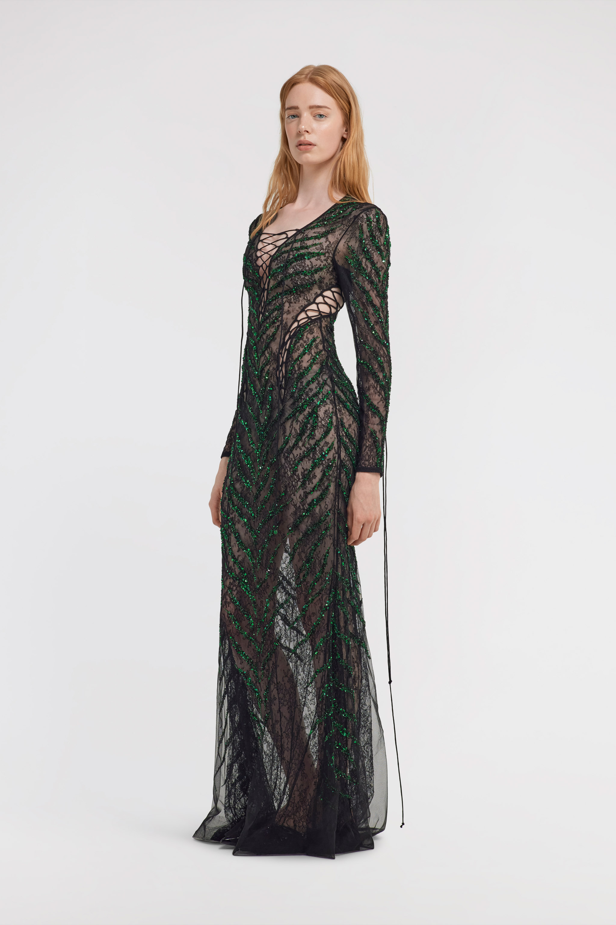 Roberto Cavalli Lace Maxi Dress In Black