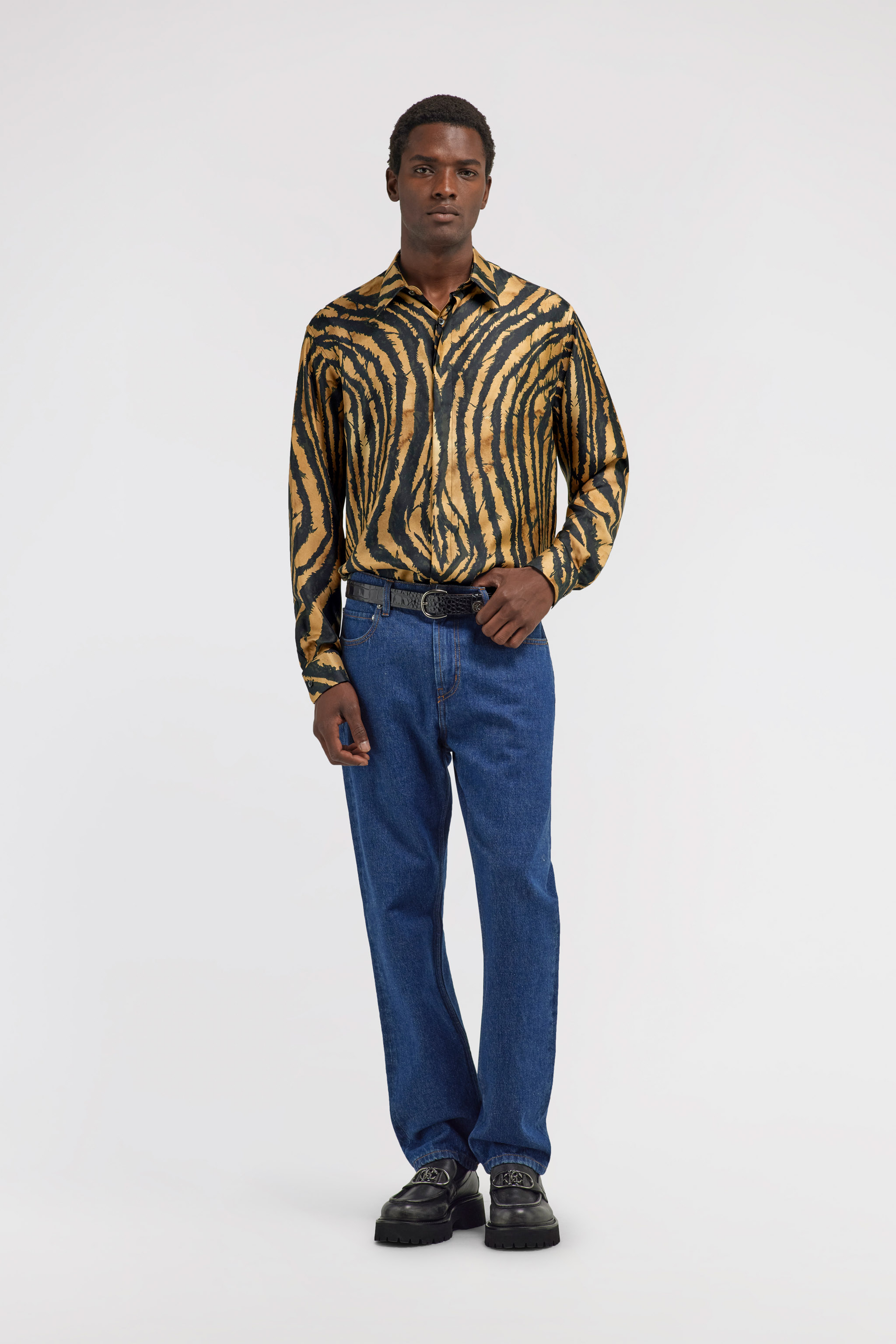 Roberto Cavalli Freedom Print Shirt In Brown