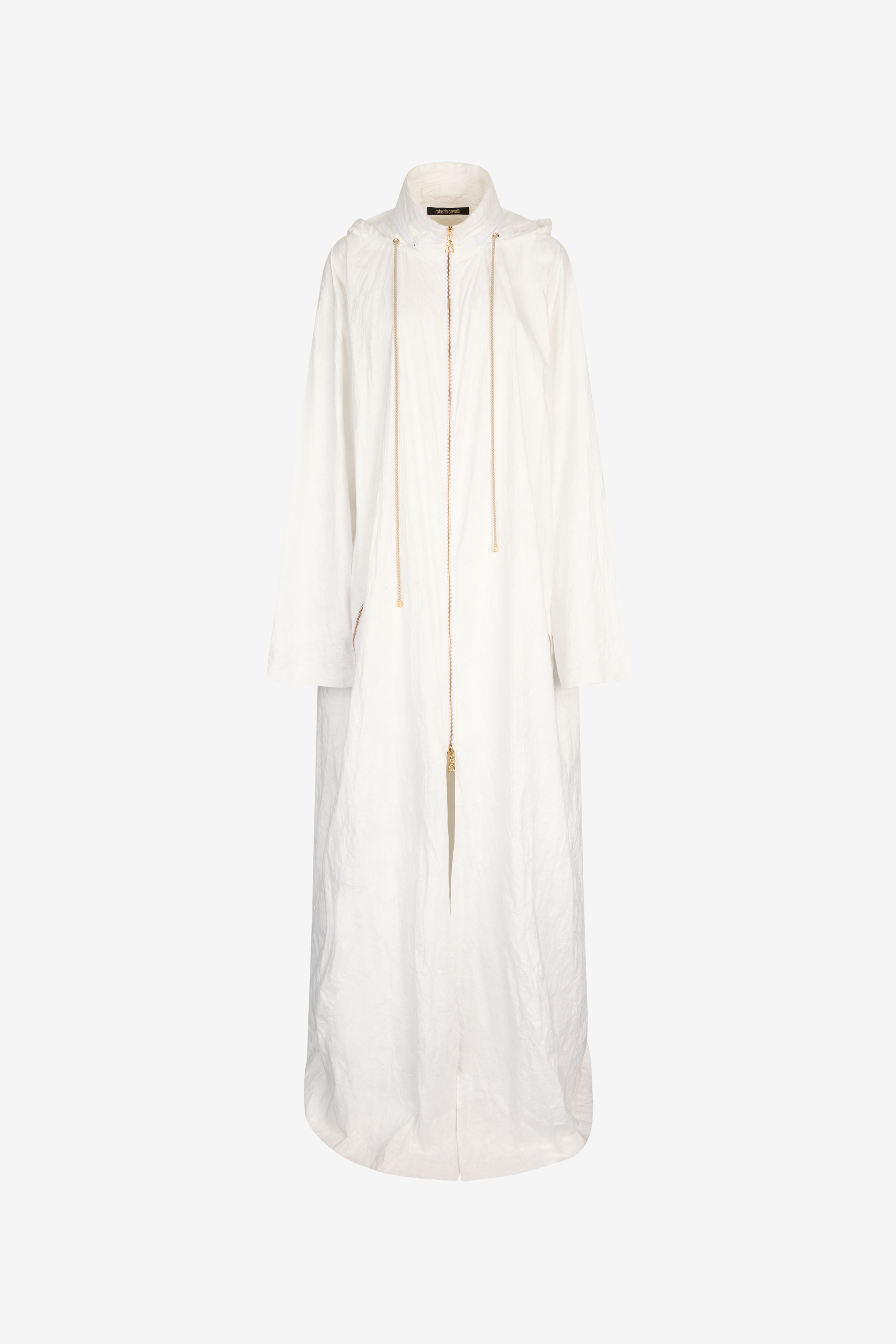 Roberto Cavalli Mantel Mit Kapuze Und Wall-print In White