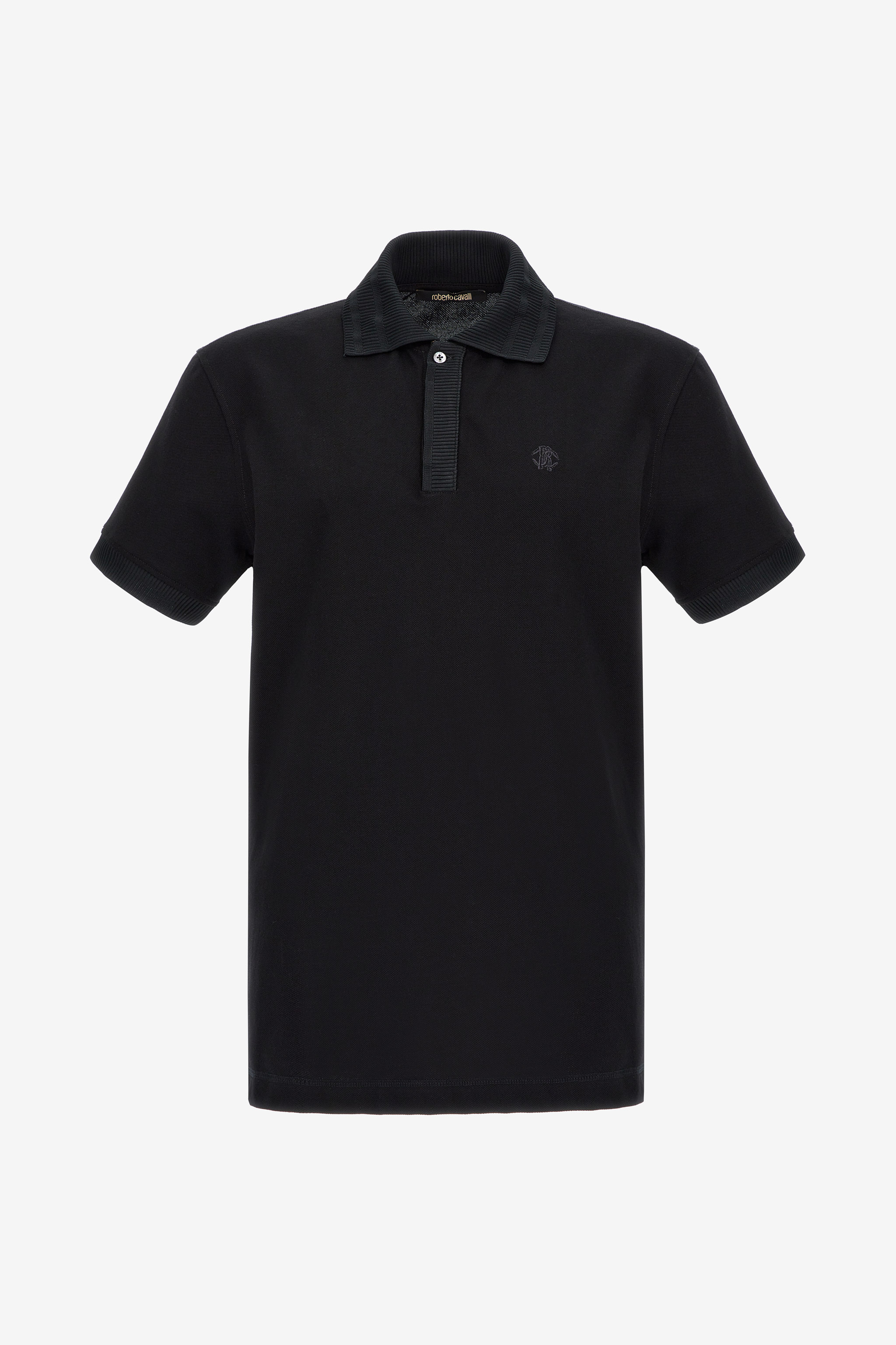 Roberto Cavalli Rc Logo Polo In Black