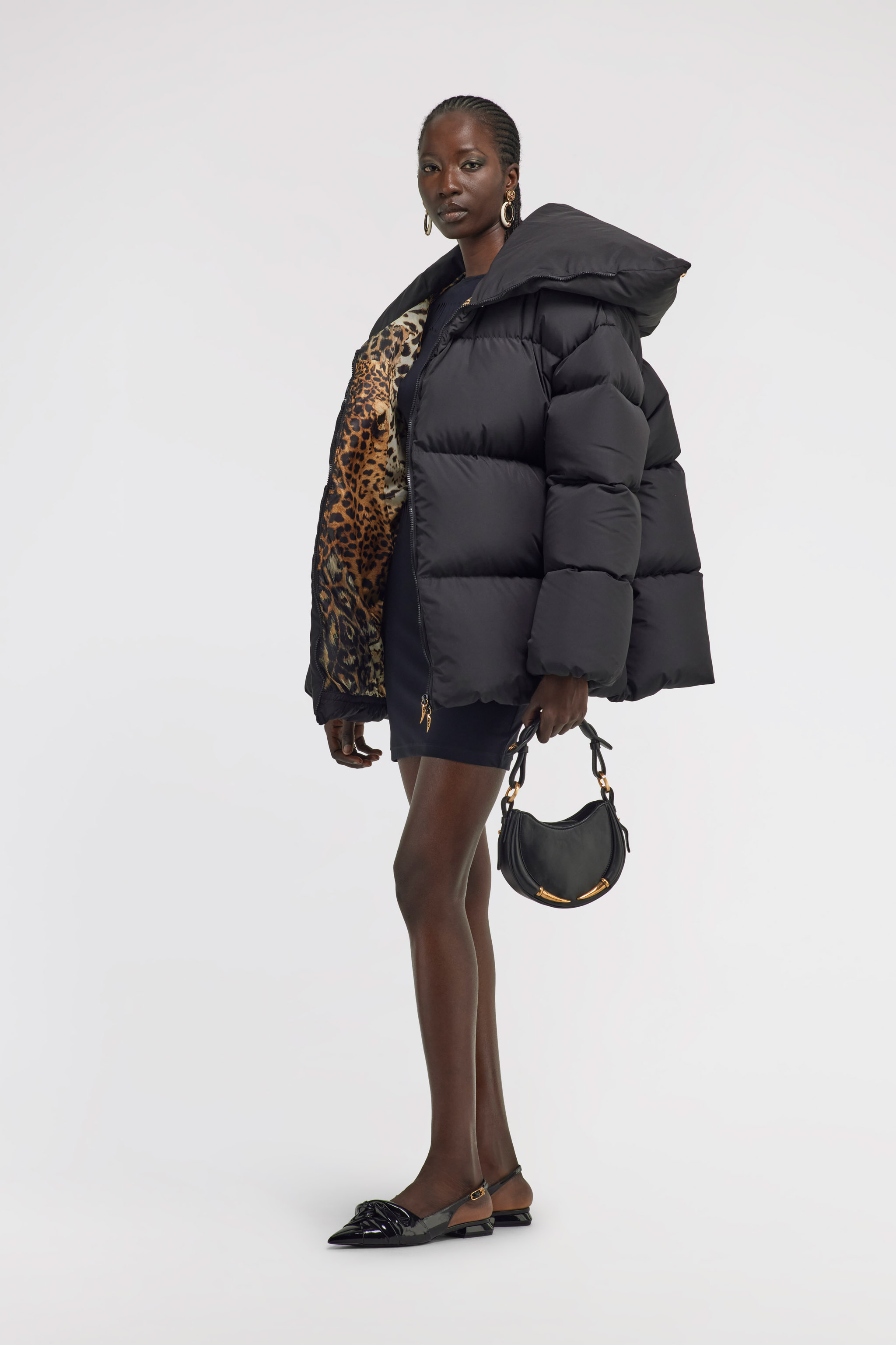 ROBERTO CAVALLI DAUNENJACKE MIT HOHEM KRAGEN
