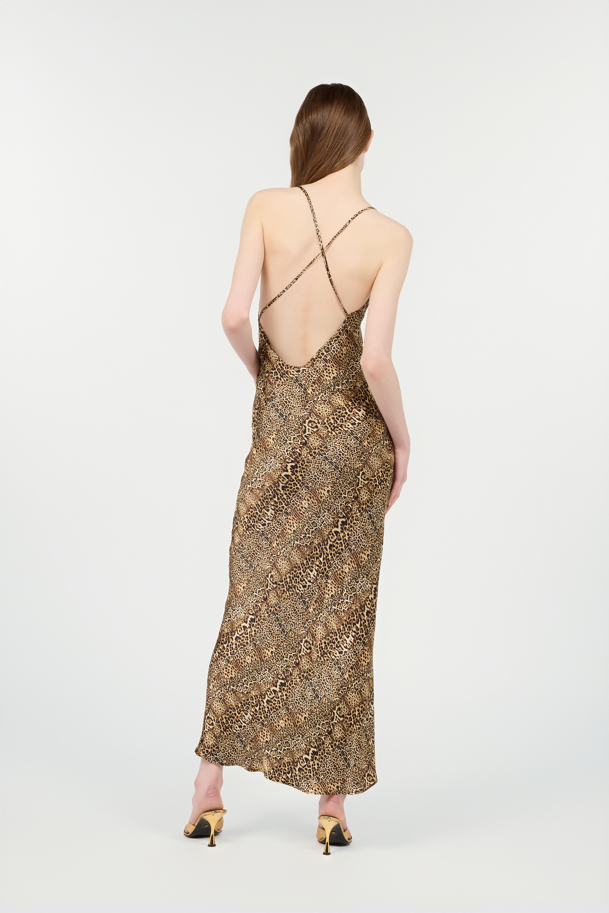 Shop Roberto Cavalli Kleid Aus Seide Mit Print Jaguar, Cheetah Und Leopard