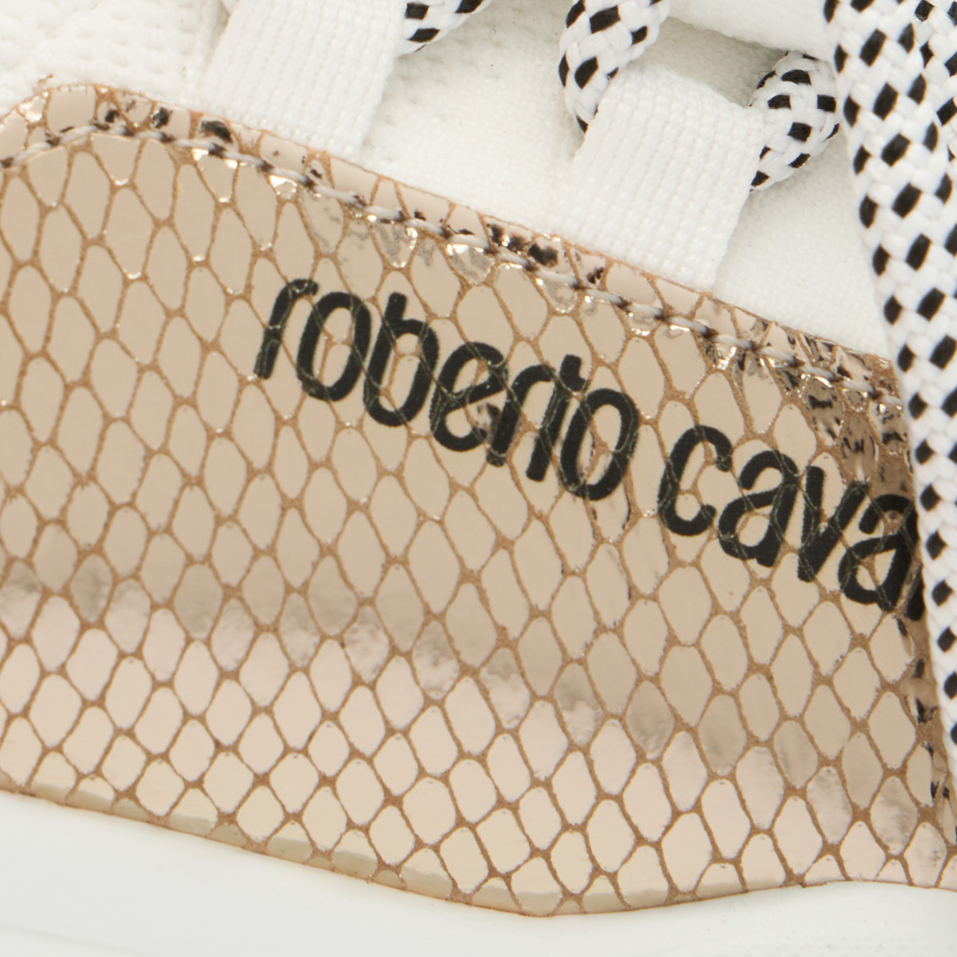 Roberto Cavalli Sneakers With Snake-effect Inserts In White