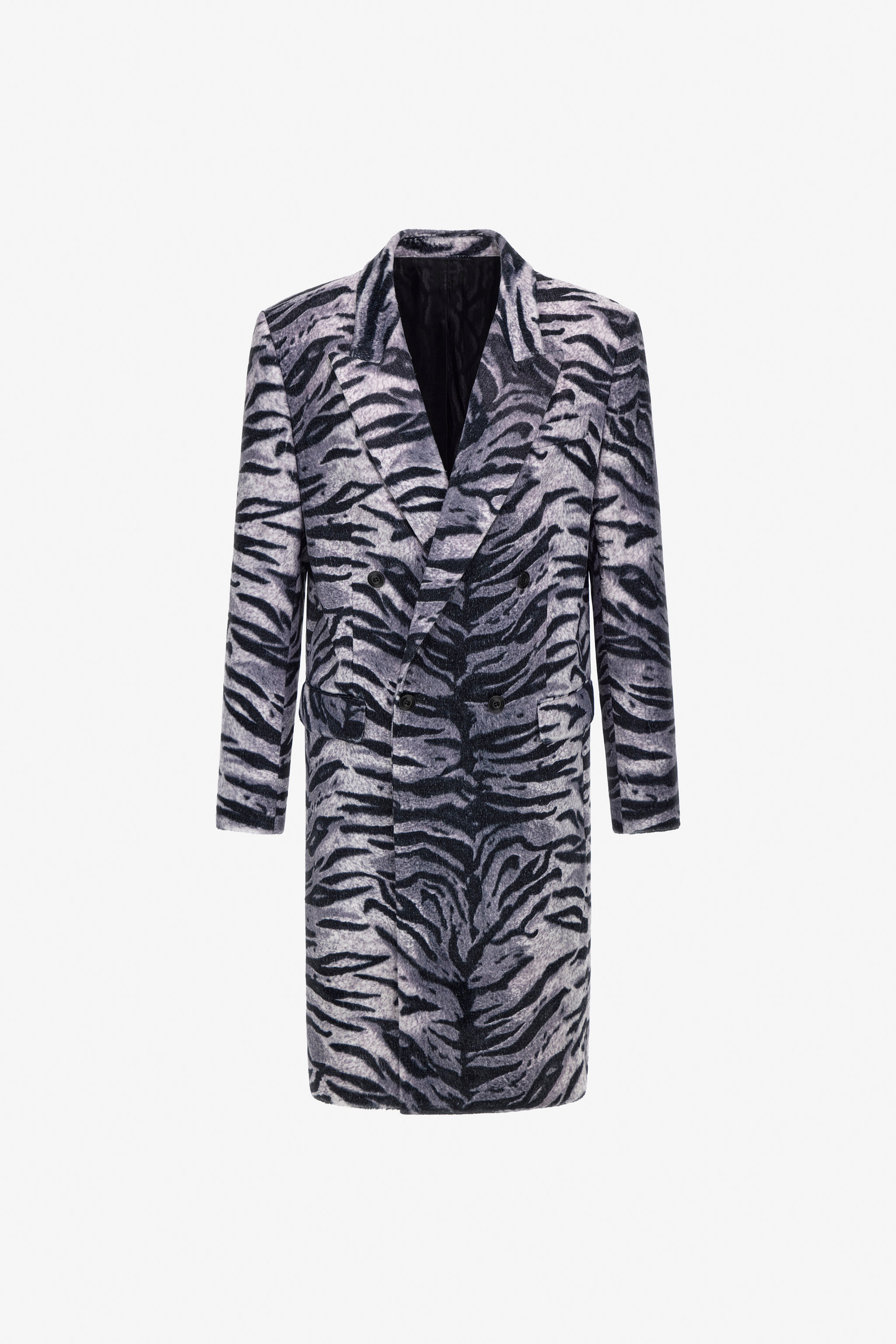 Roberto Cavalli , Double-Breasted Coats, Male, Multicolor, Xl, Gray Double-Breasted Trench Coat - Image 2