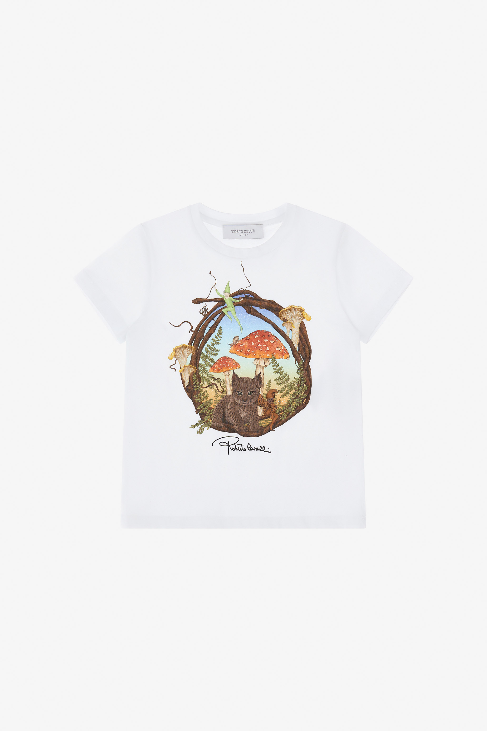ROBERTO CAVALLI BEDRUCKTES T-SHIRT 