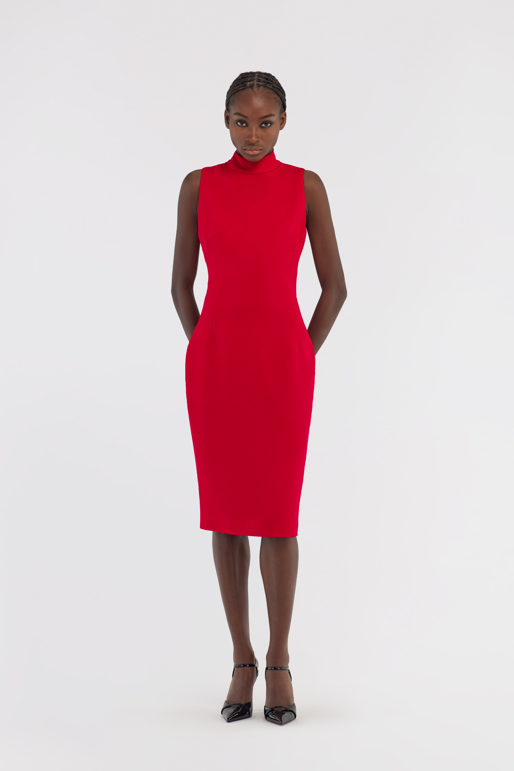Roberto Cavalli Sleeveless Dress With Rc In Red