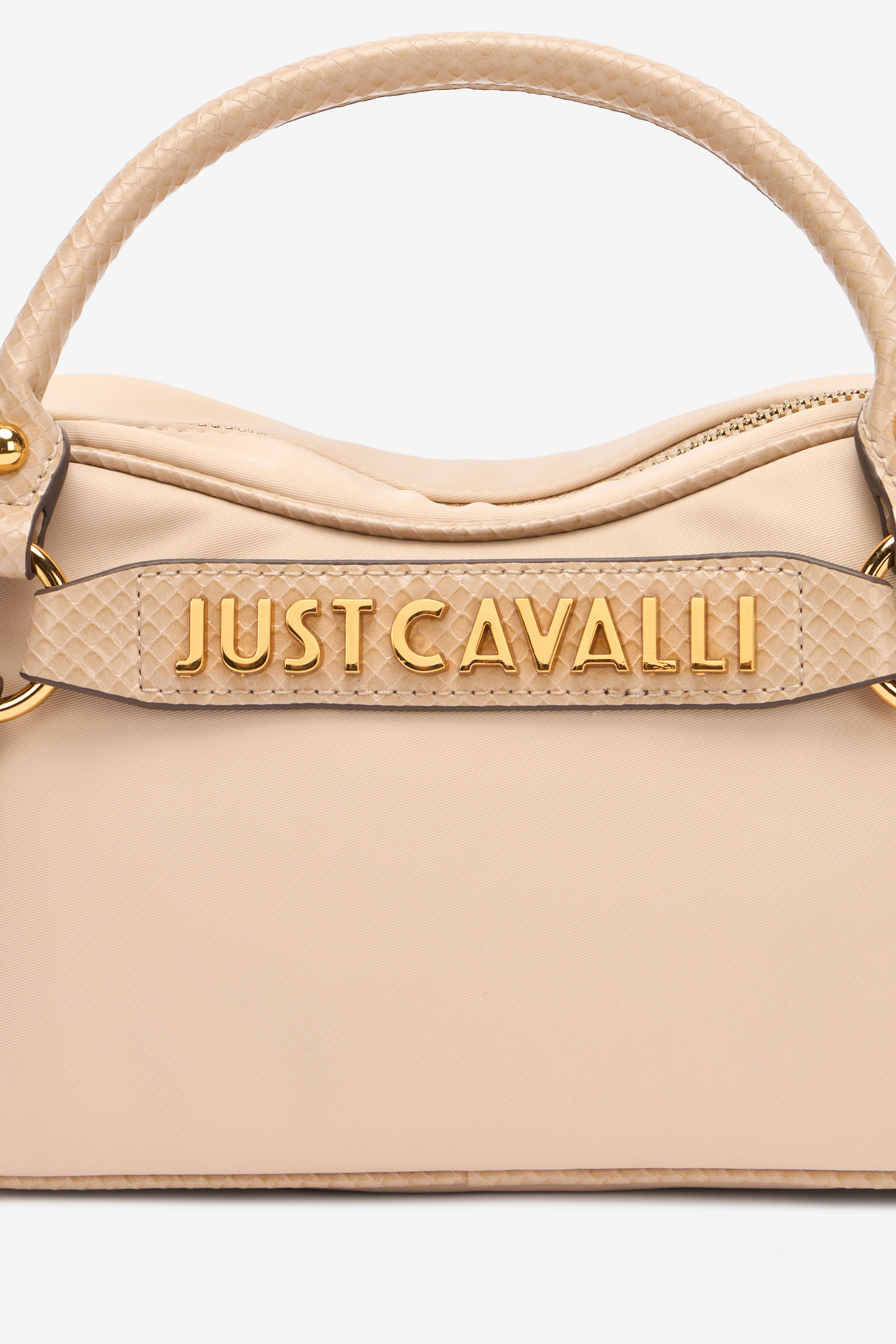 Beige Mini Bowling Bag With Logo