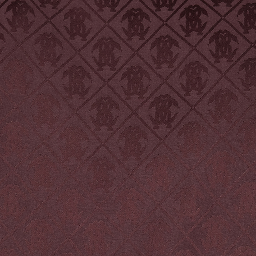 Roberto Cavalli Silk-blend Shirt With All-over Monogram In Burgundy