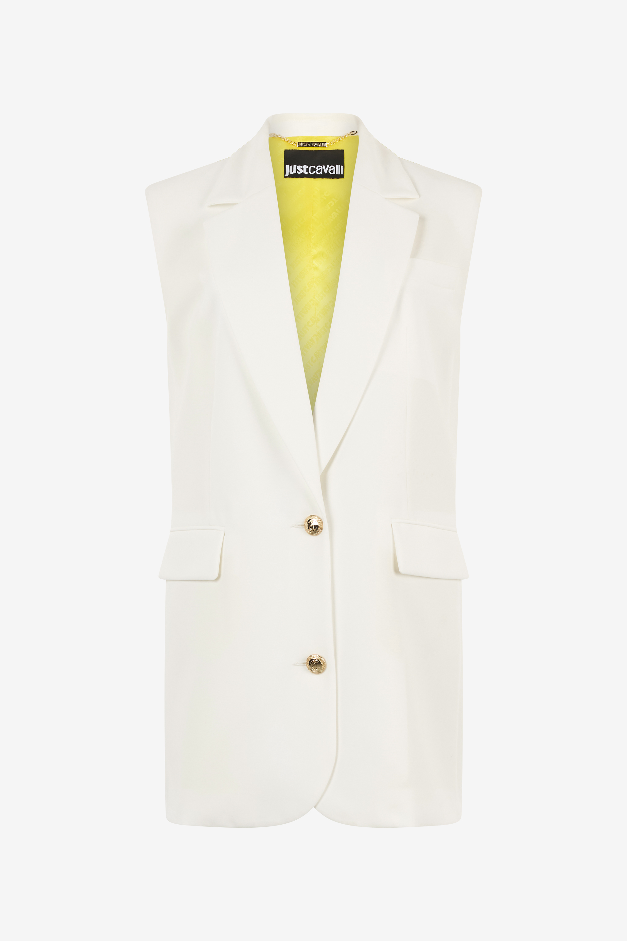 Roberto Cavalli Single-breasted Blazer Dress In White