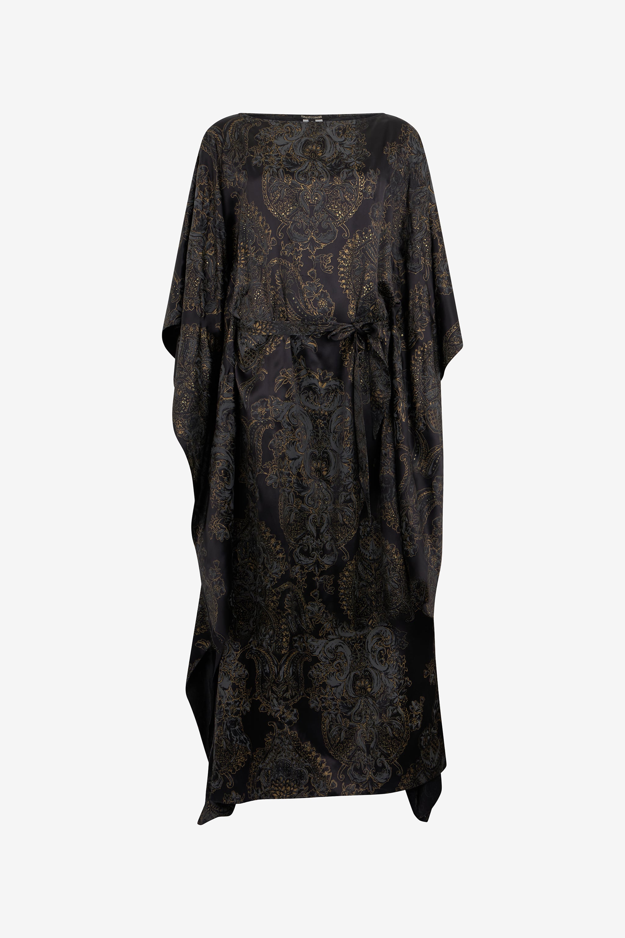 Roberto Cavalli Ornamental Black Print Dress