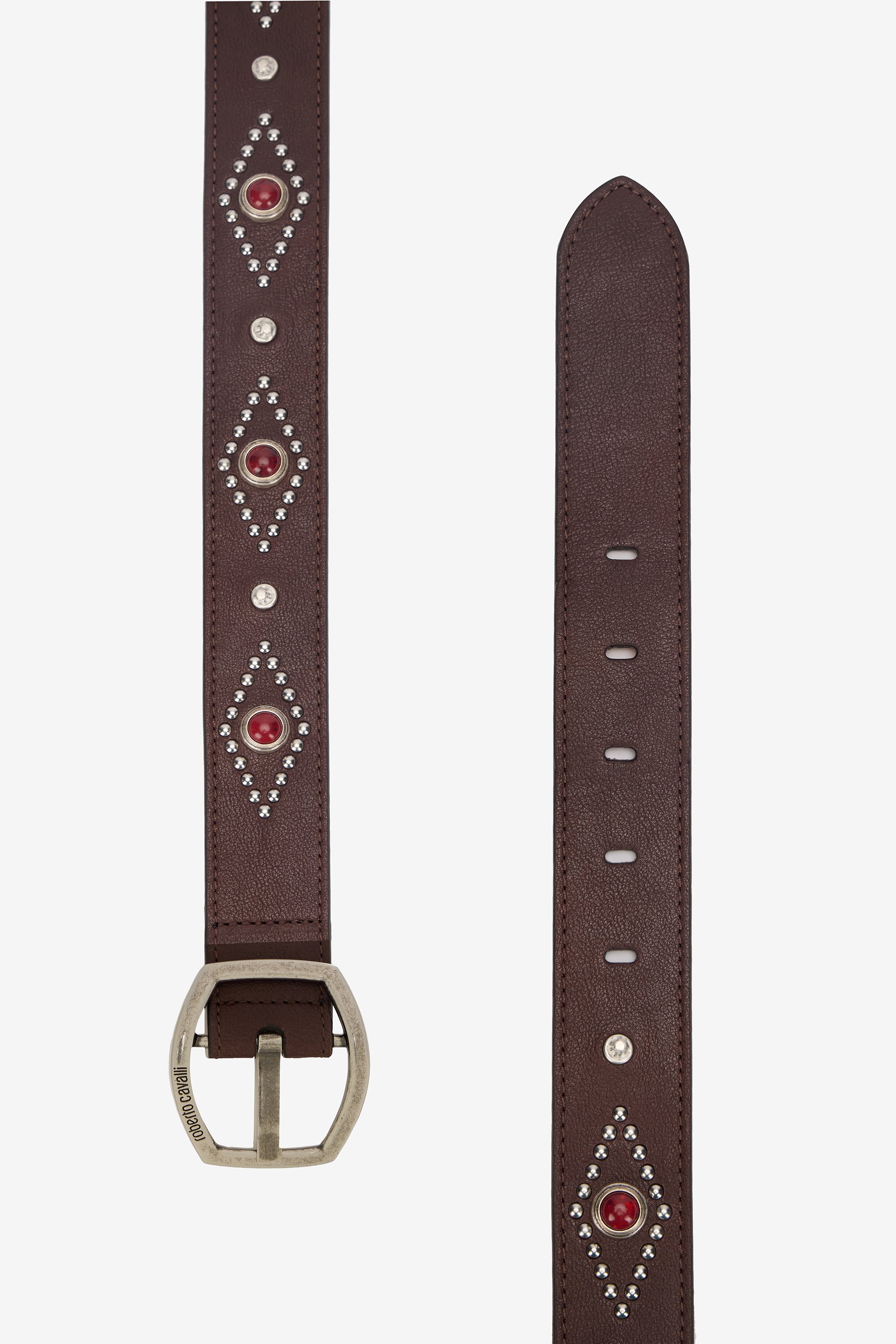 Belt With Decorations And Branded Buckle