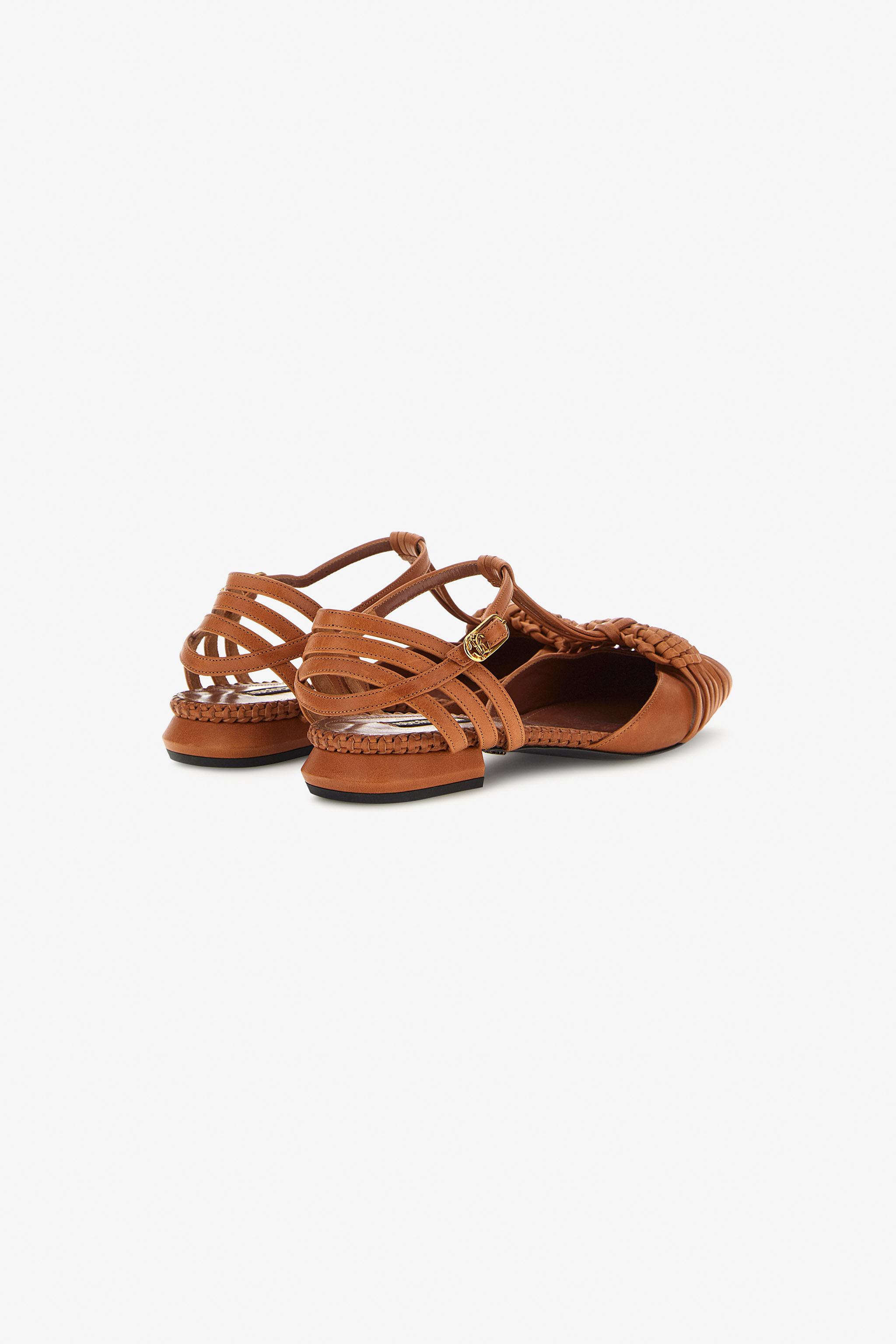 Roberto Cavalli Ballerina With Weave In Brown
