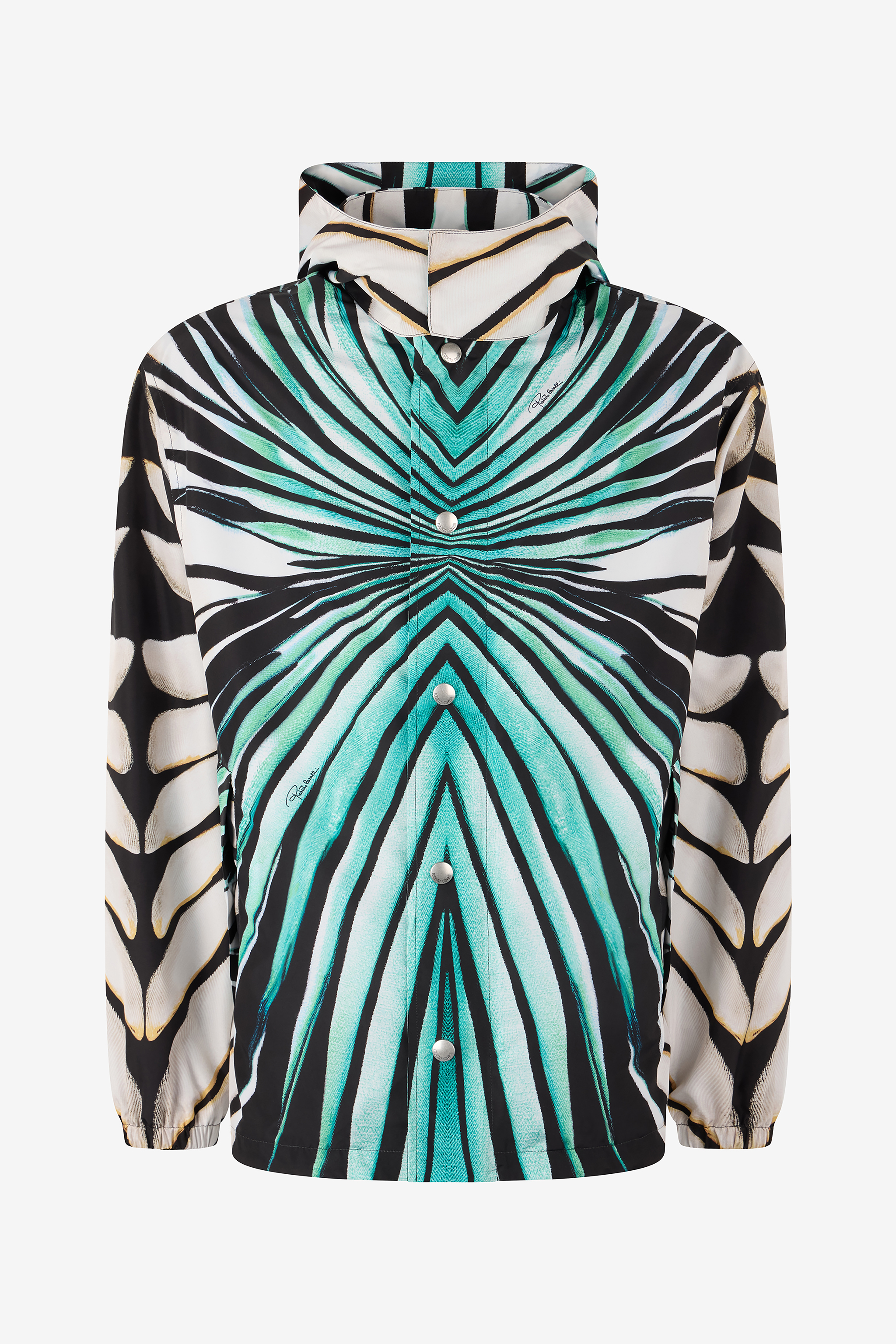 Roberto Cavalli Men's Light/Blue Ray Of Sea Print Bomber