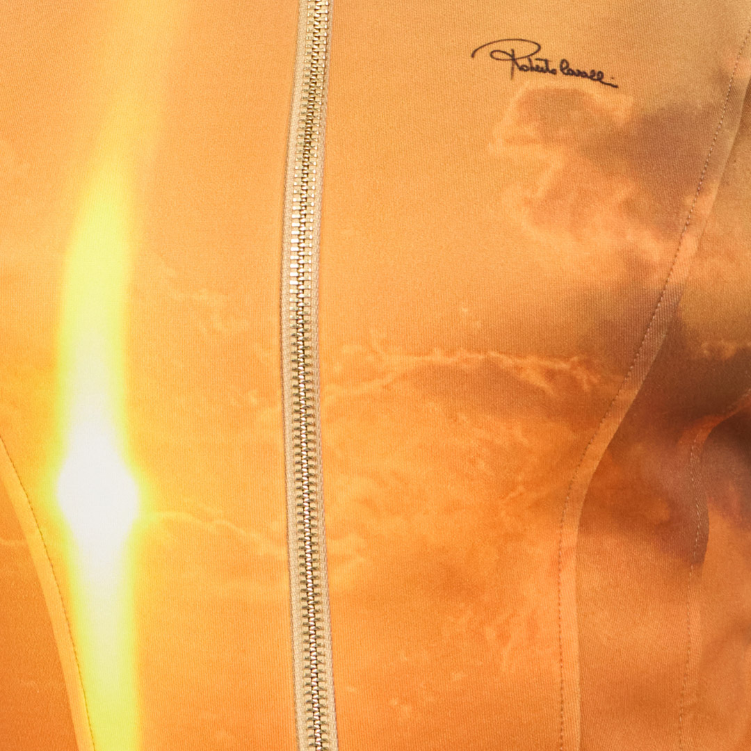 Roberto Cavalli Minikleid Mit Abstraktem Print In Orange
