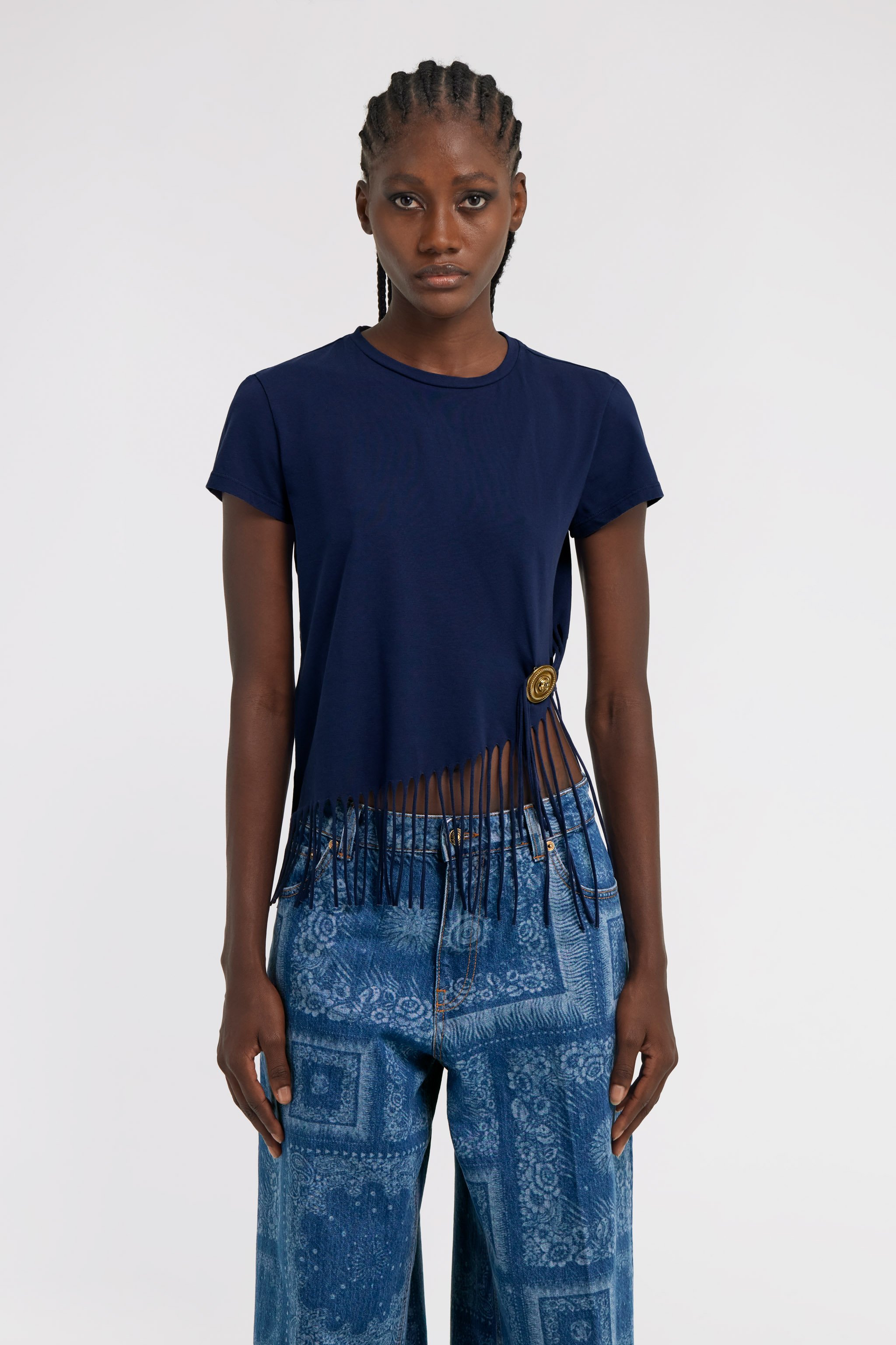 T-shirt with fringing