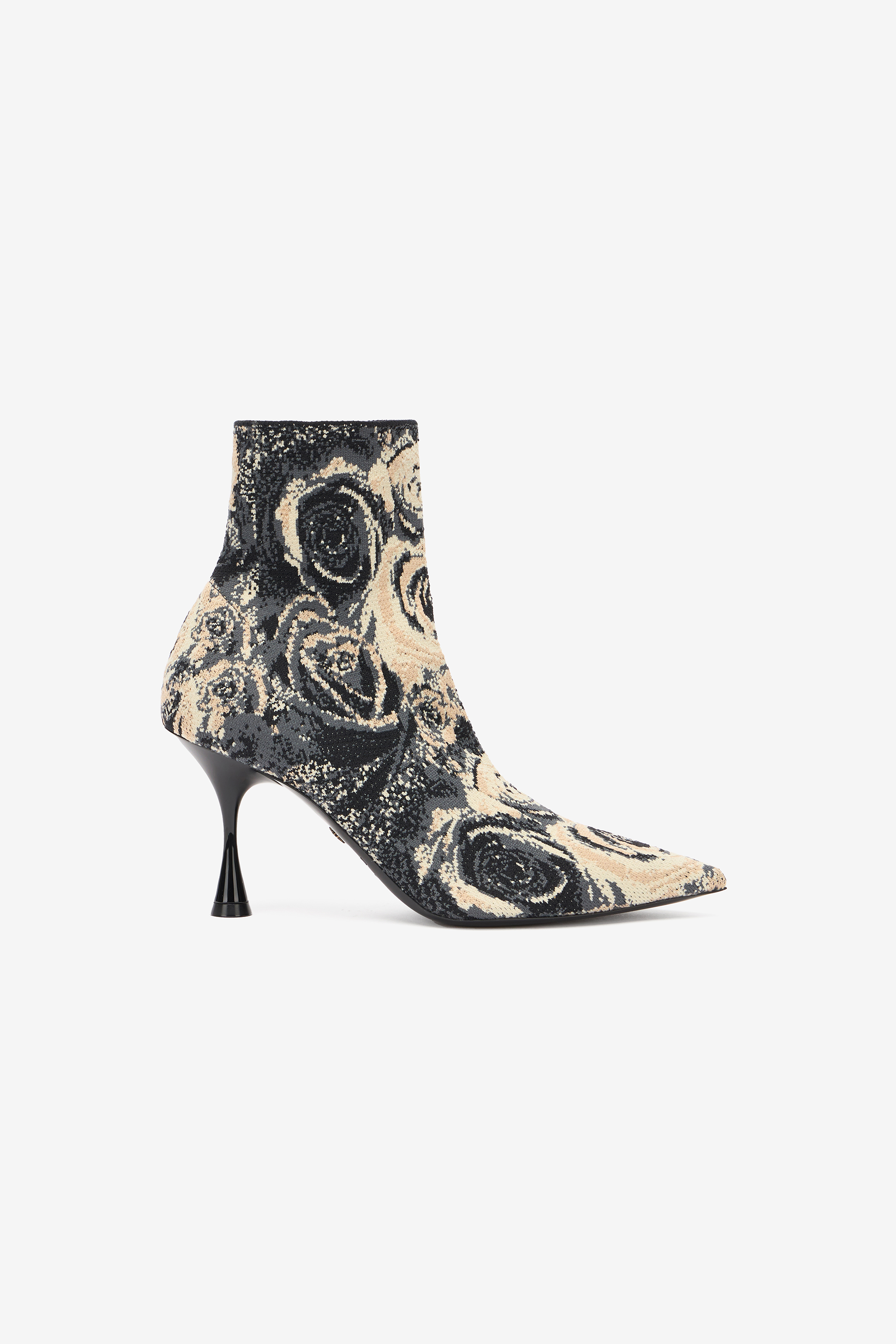 Roberto Cavalli Floral-print Ankle Boots In St.rose/nero
