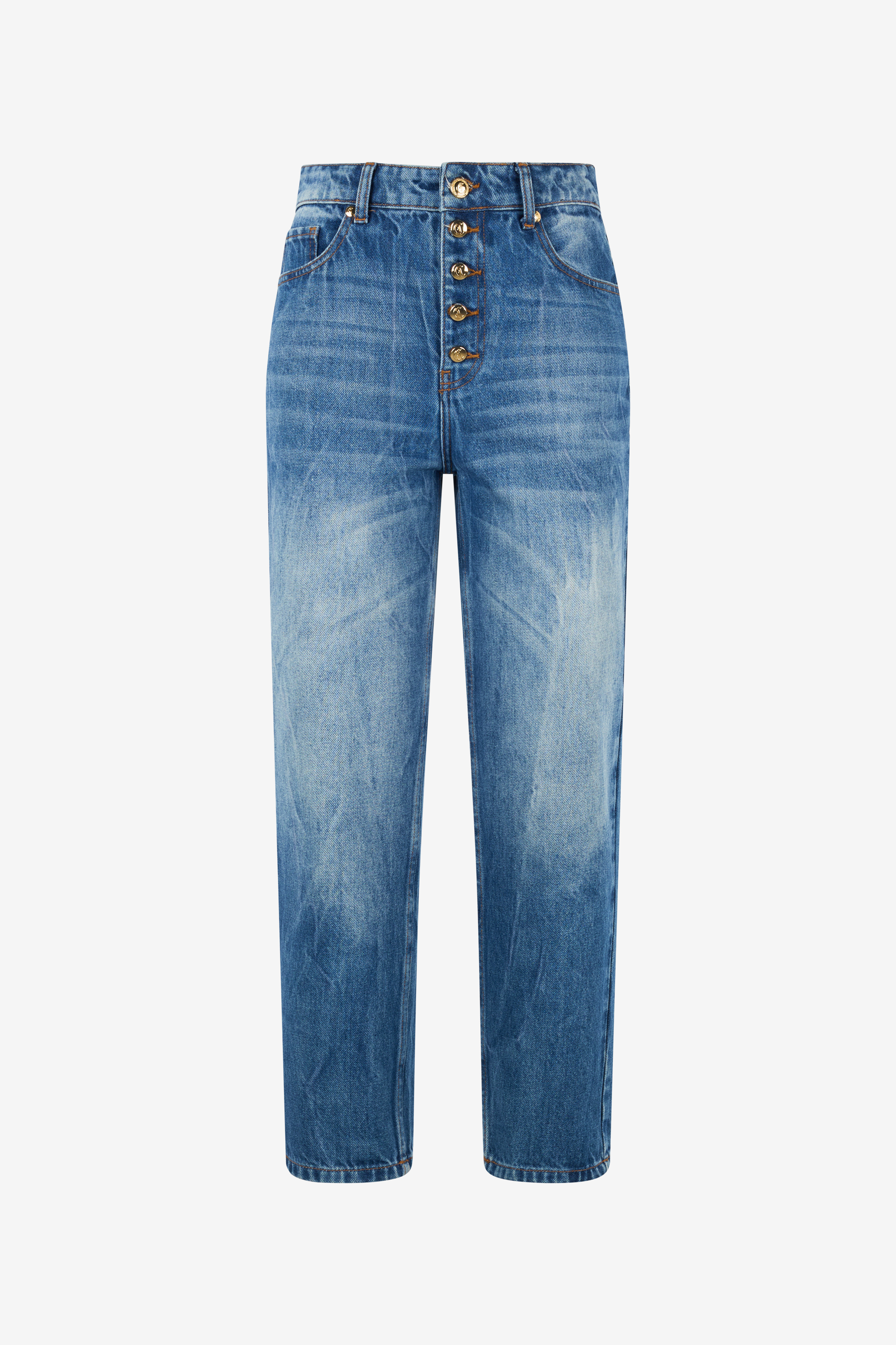 Cropped Jeans With Logo On The Back