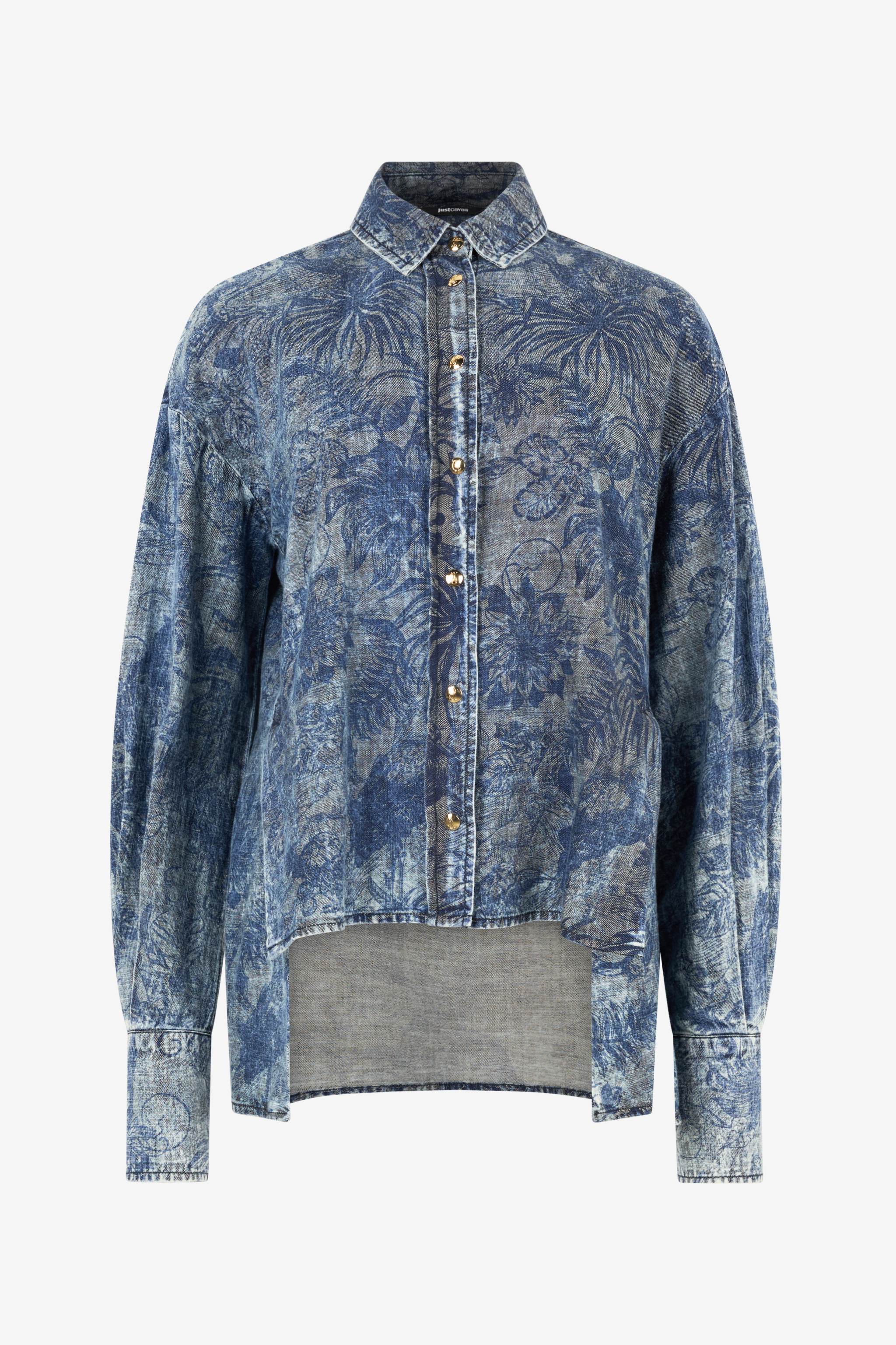Roberto Cavalli Women's Blue Floral-Print Shirt - Ready To Wear