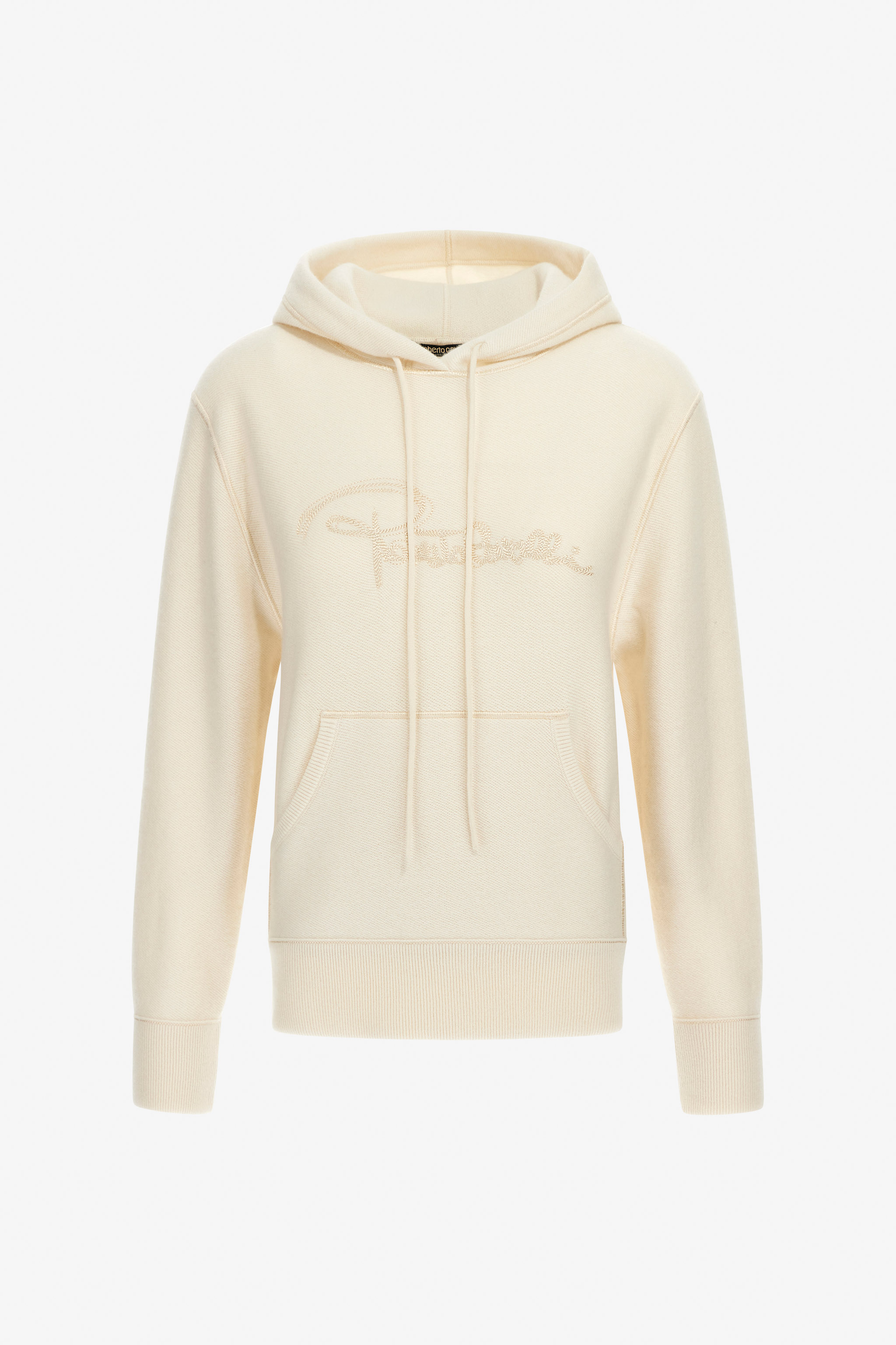 Roberto Cavalli Women's Ivory Sweatshirt With Logo - Ready To Wear