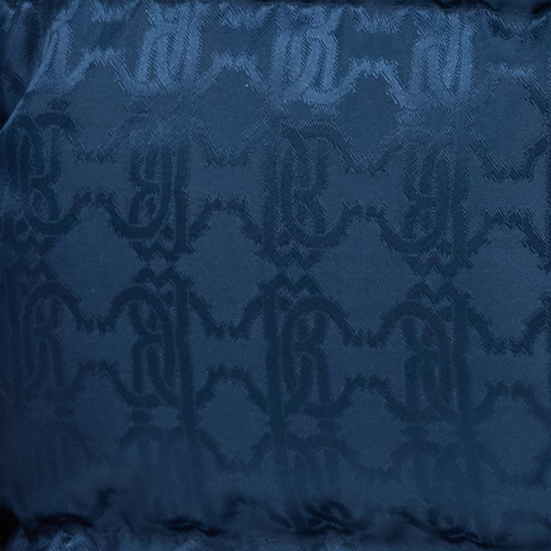 Blue Down Jacket with RC Monogram All Over