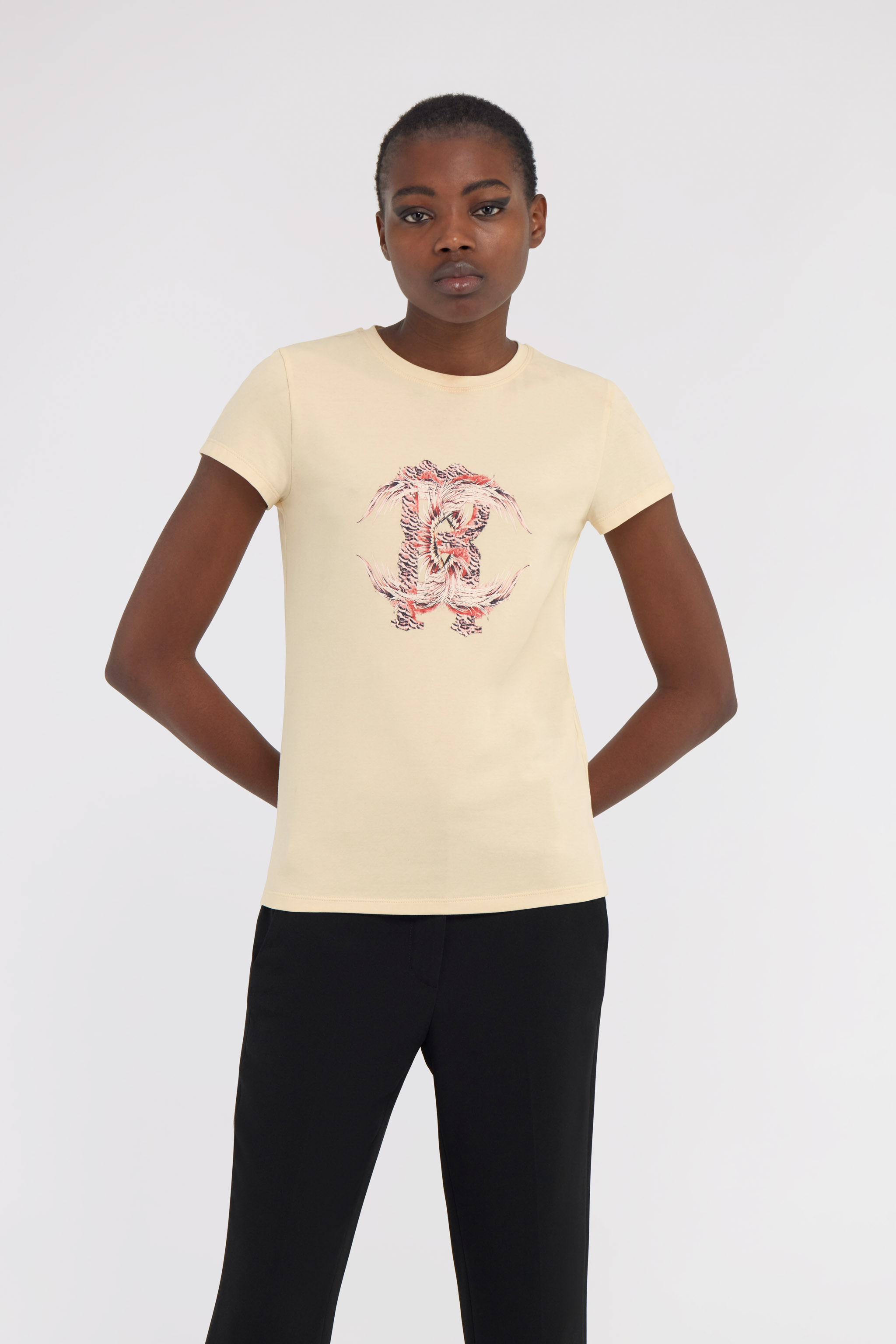 ROBERTO CAVALLI T-SHIRT MIT MONOGRAM RC 