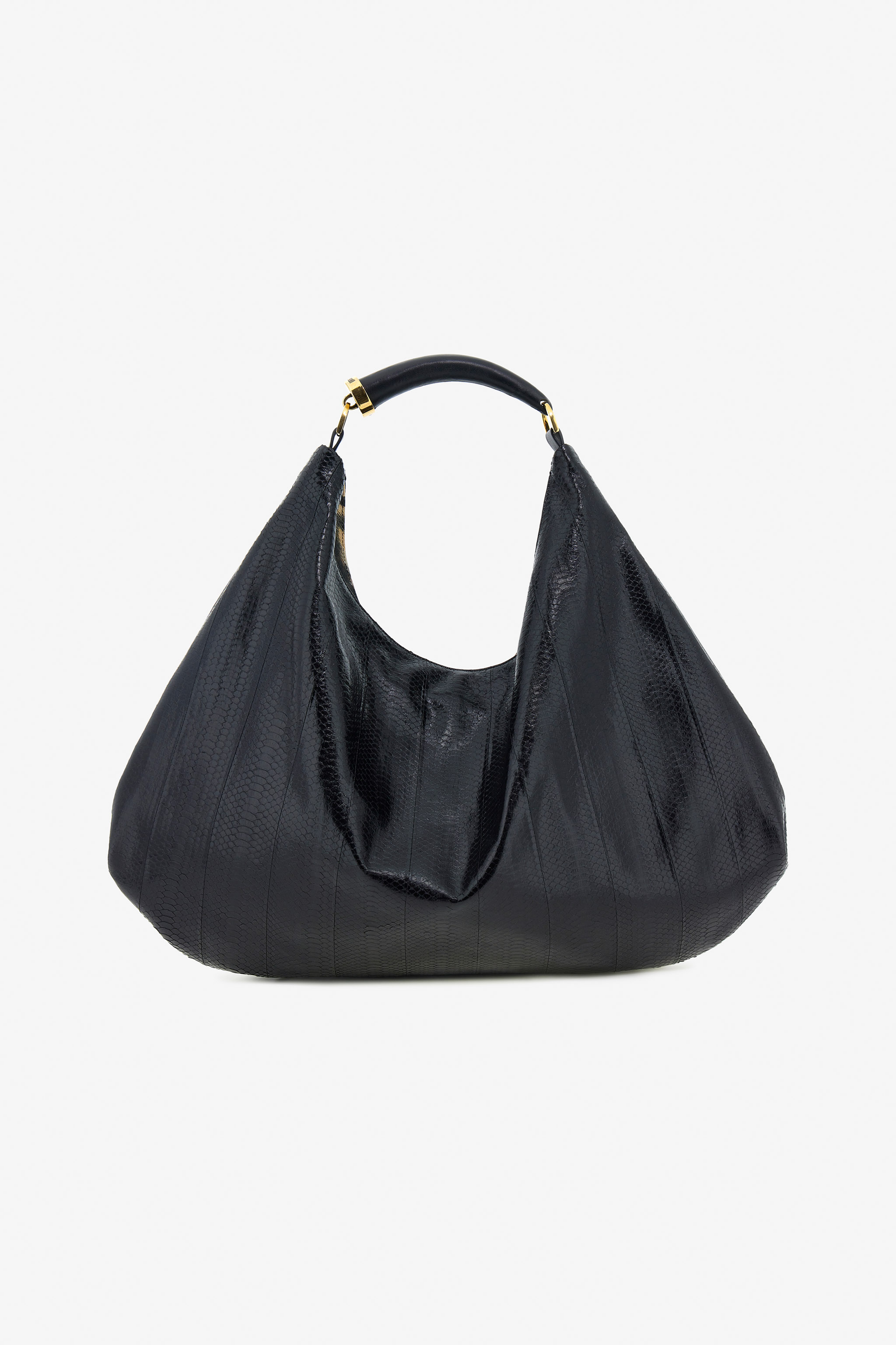 Roberto Cavalli Women's Black Hobo Bag With Fang Handle - Shoulder Bags
