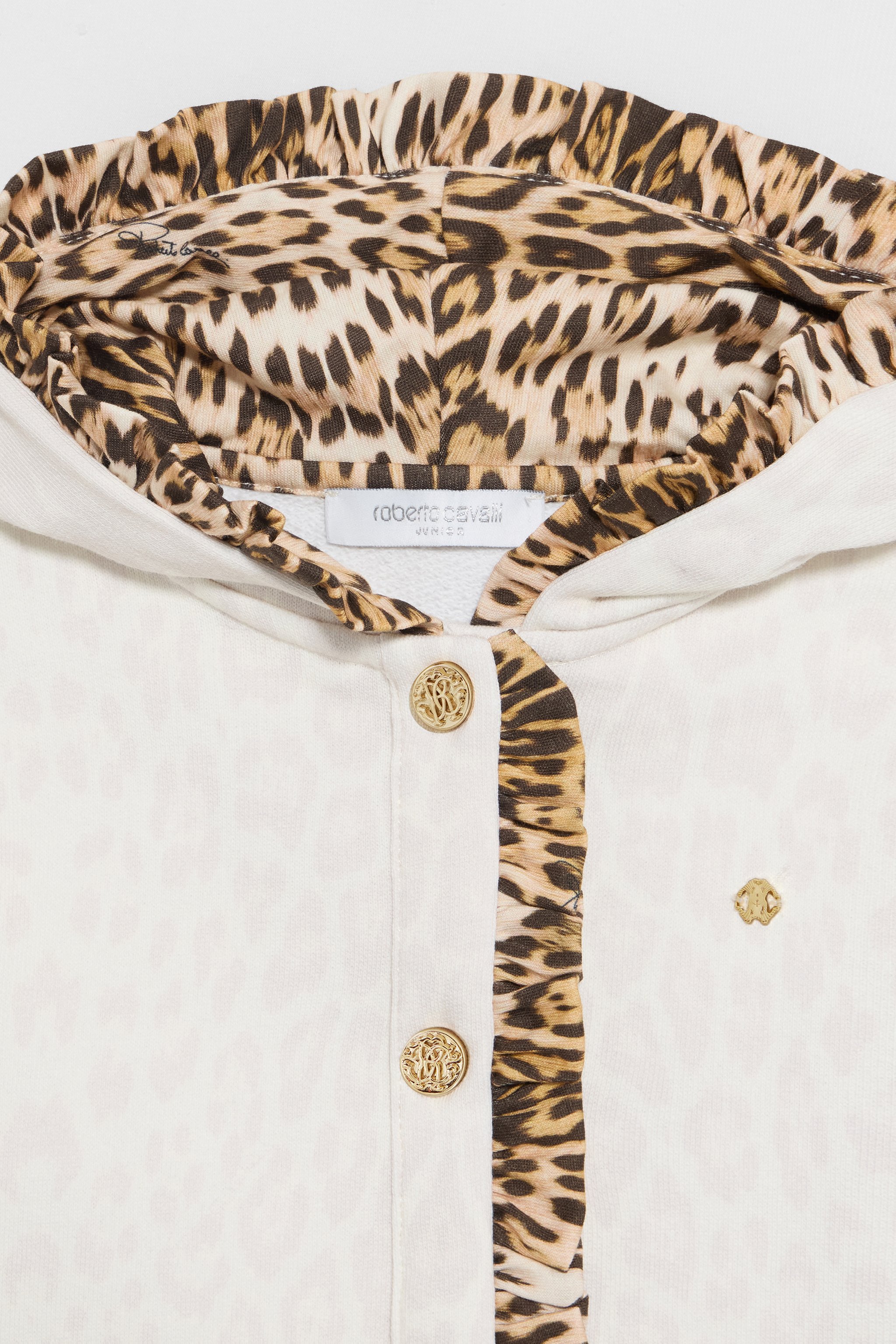 Ivory Sweatshirt with Jaguar Skin Details