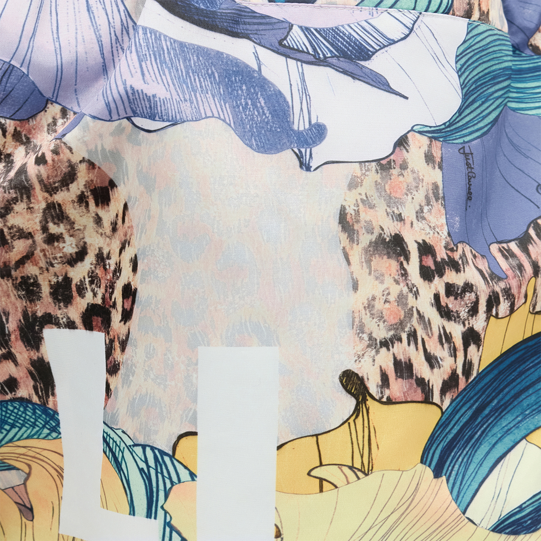 Swim Shorts With Floral And Jaguar Skin Print