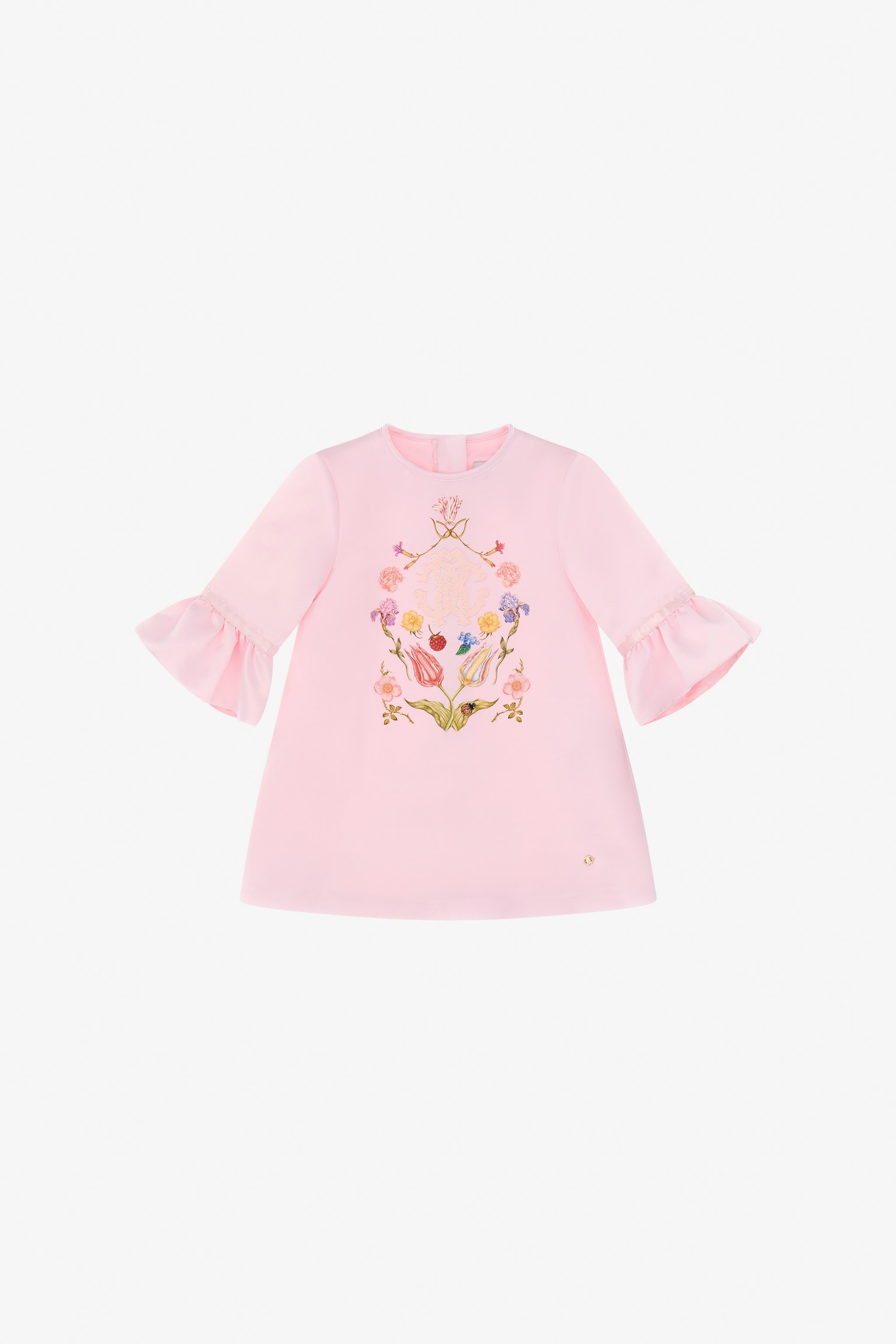 Floral Embroidered Pink Dress