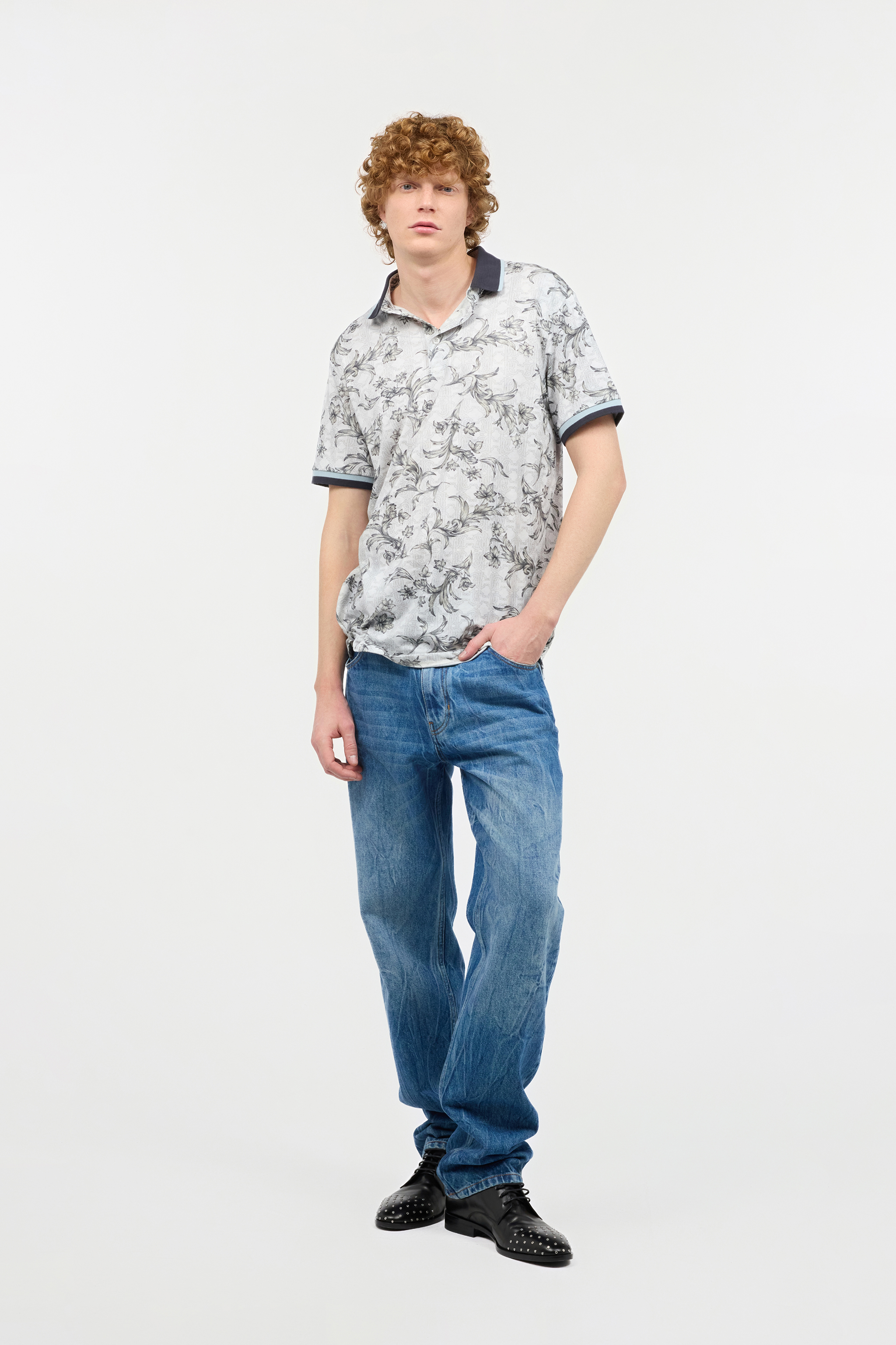 Roberto Cavalli Polo With Floral Print