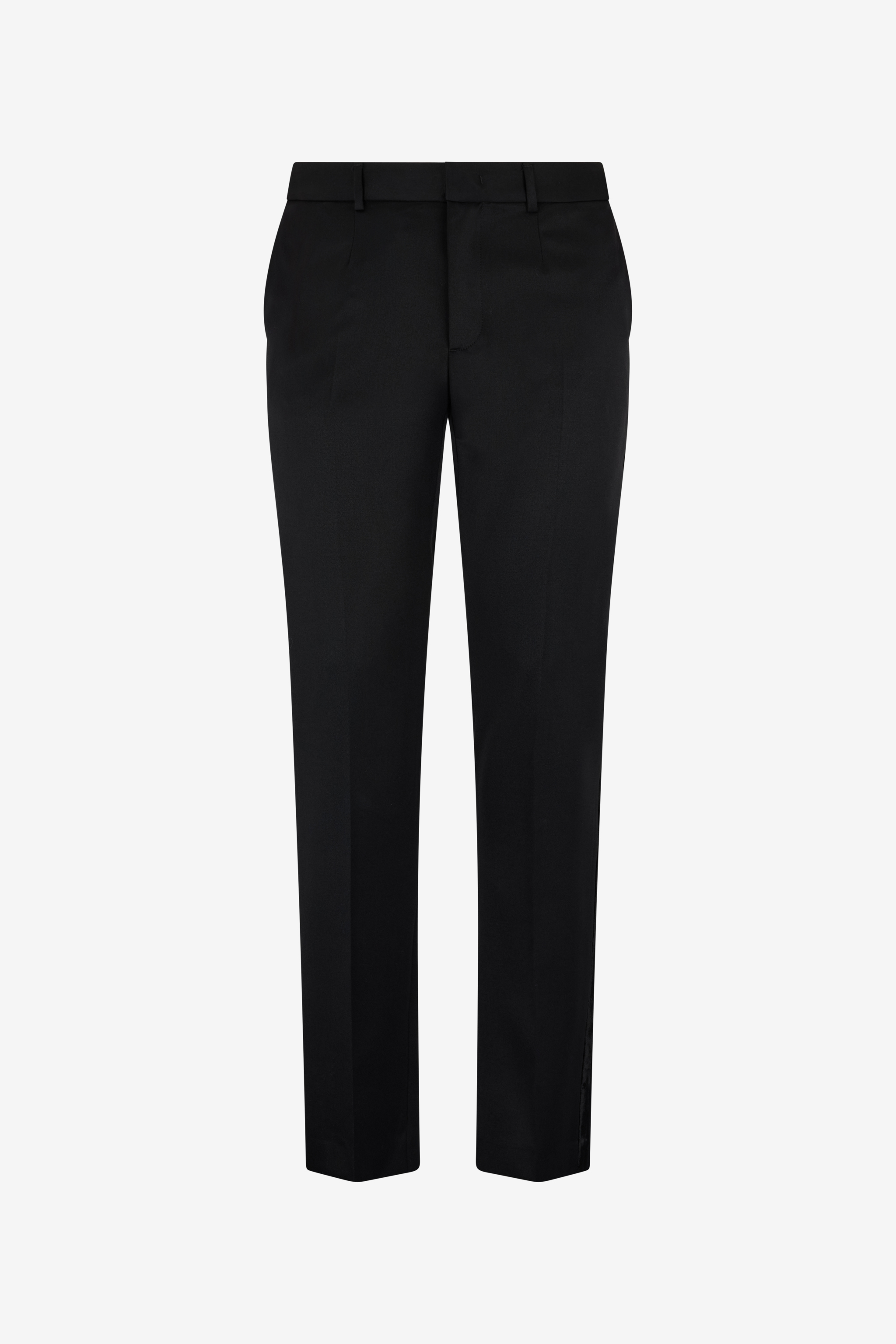 Roberto Cavalli Straight-leg Wool Trousers In Black