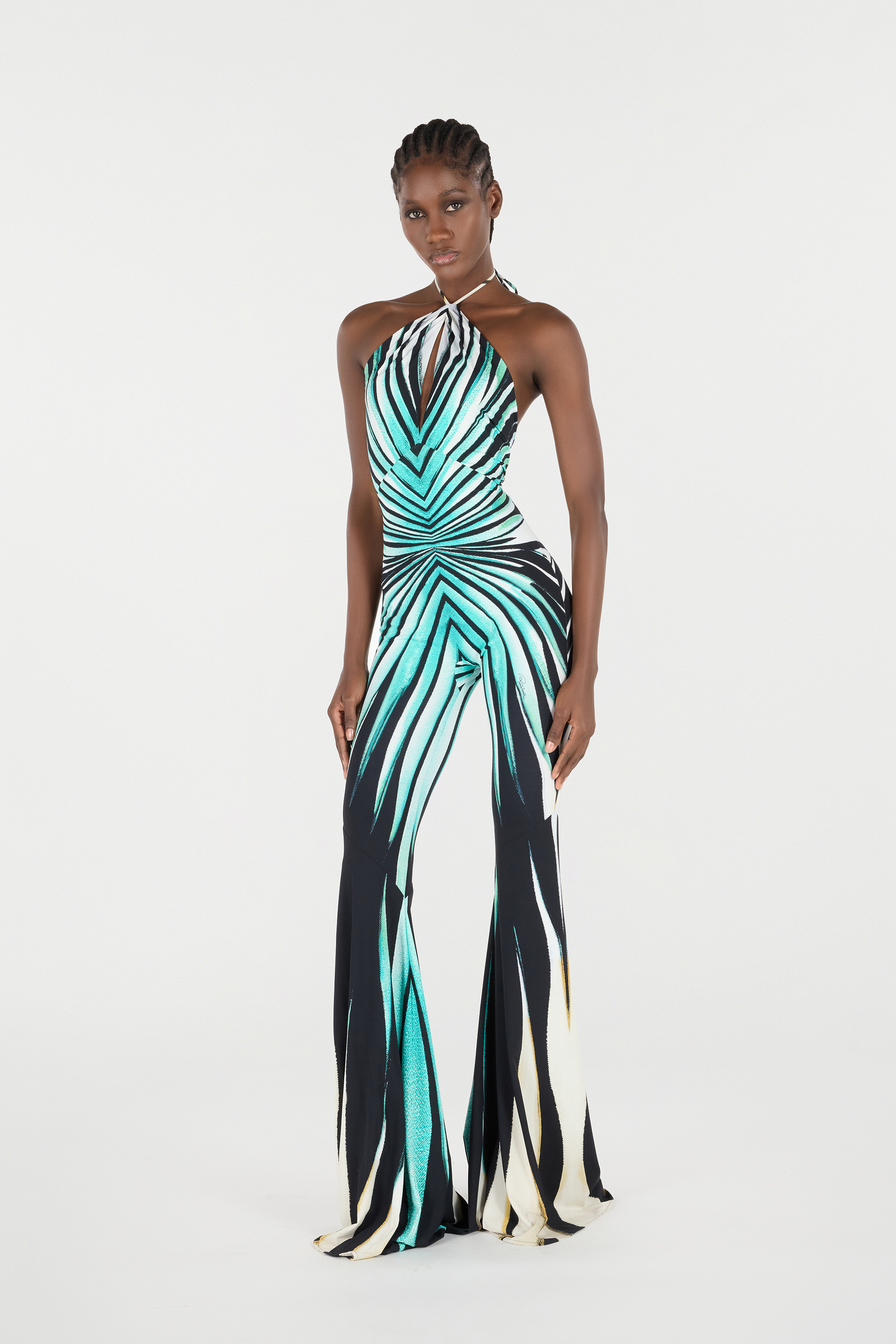 Roberto Cavalli Ray Of Sea Print Jumpsuit