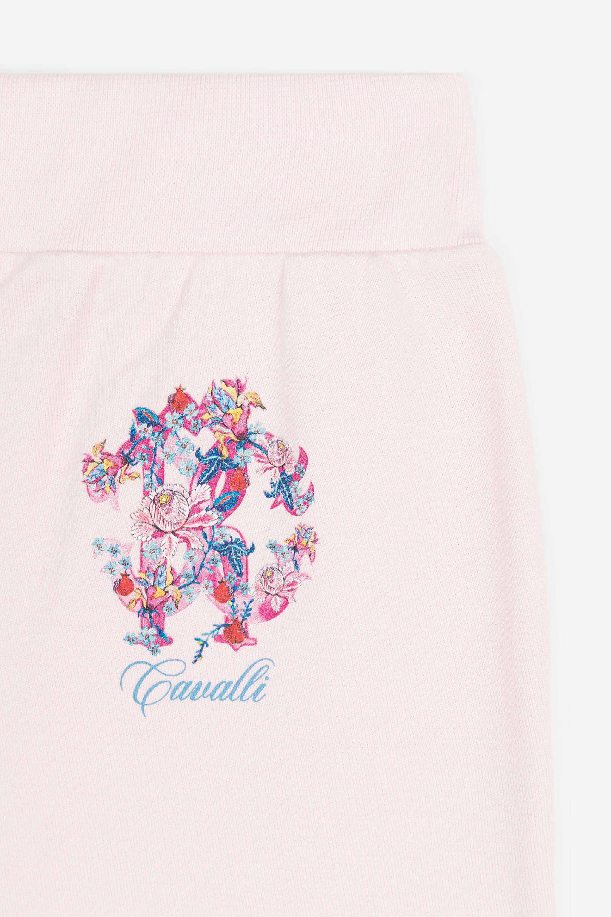 Roberto Cavalli Floral-print Cotton Sweatpants In Pink