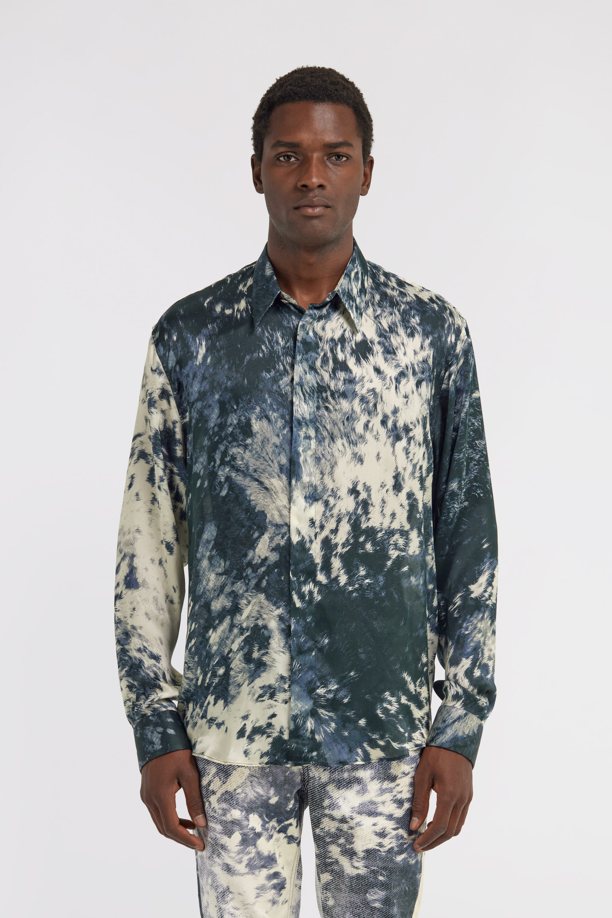 Roberto Cavalli Appaloosa Print Shirt In Blue