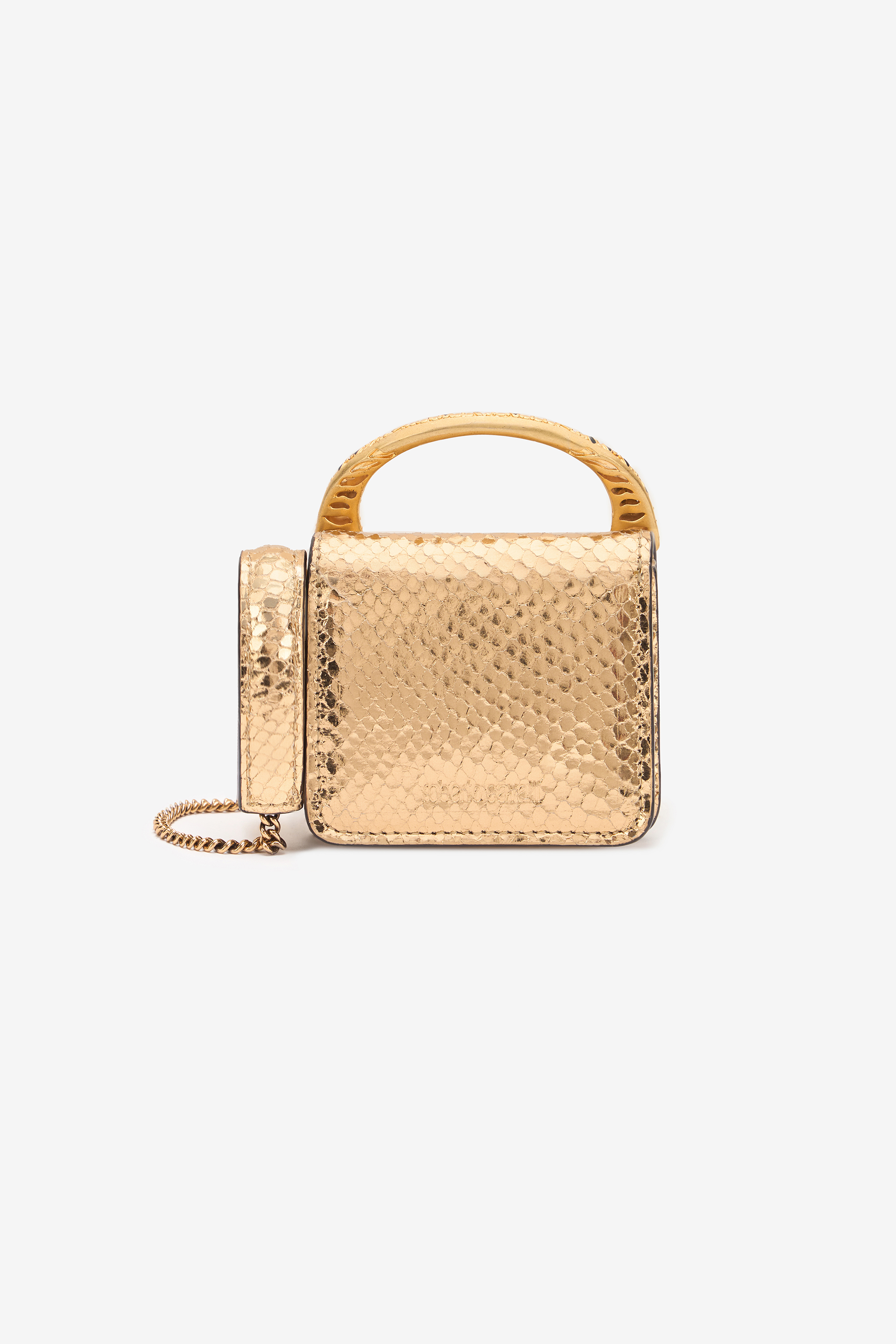 Roberto Cavalli Snake-effect Roar Phone Case In Gold