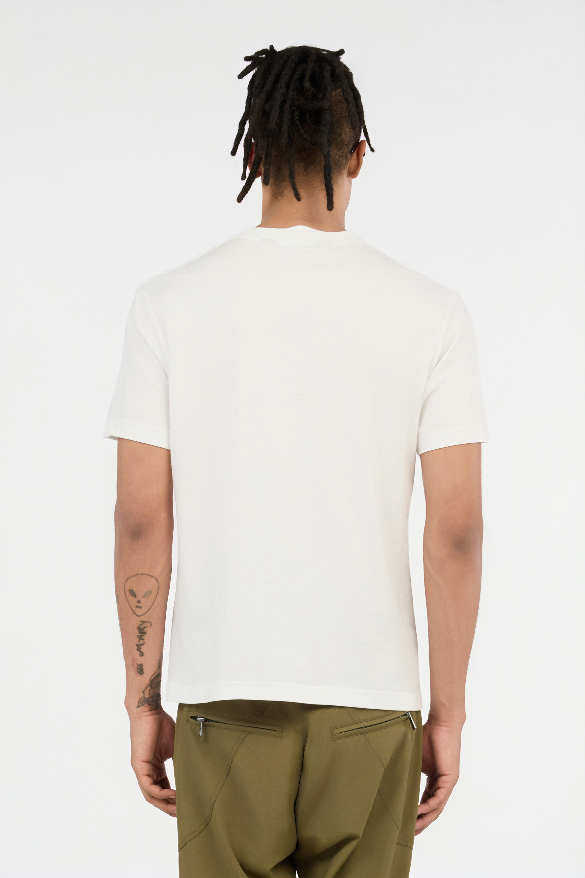 White T-Shirt With Fired Earth Print