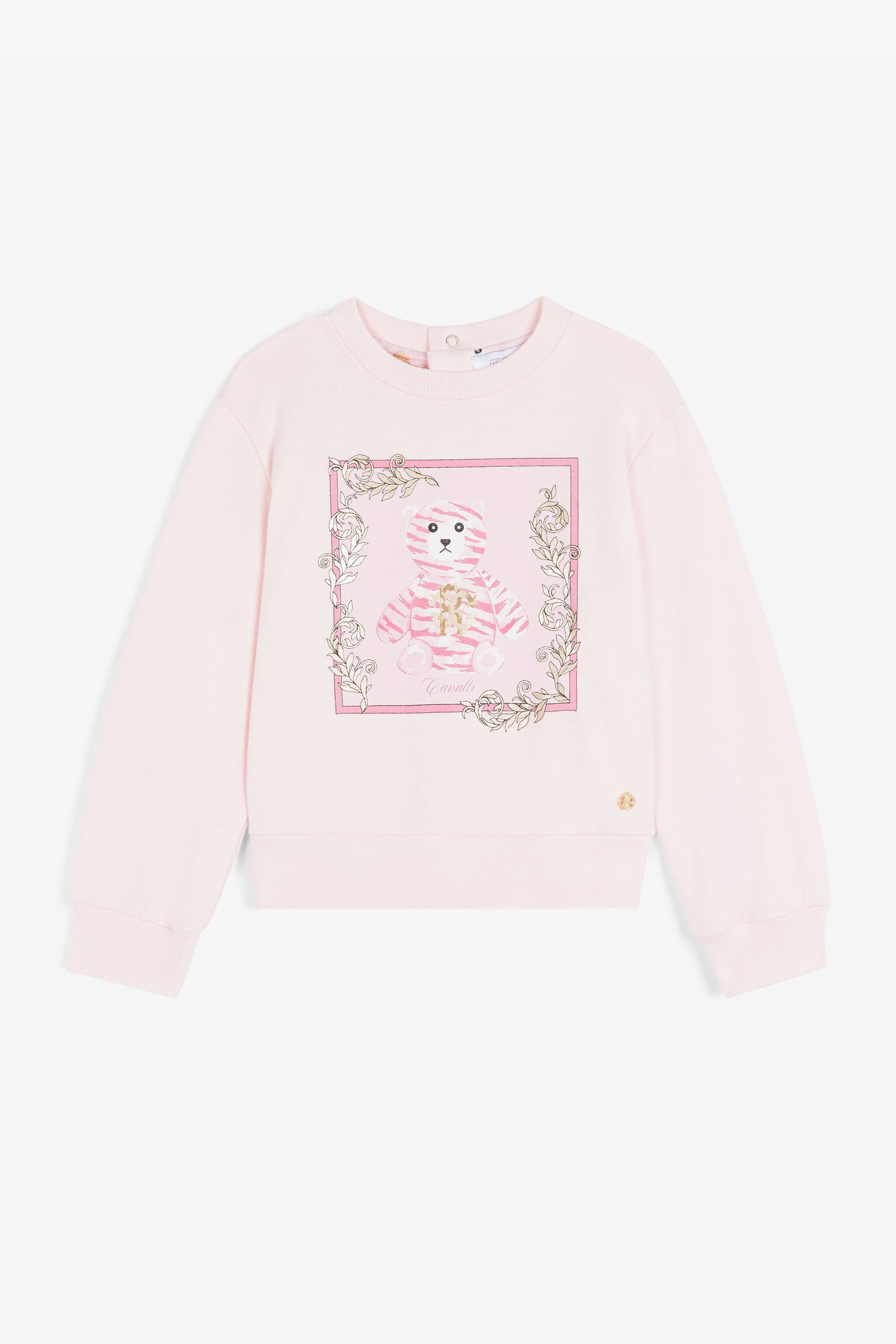 Roberto Cavalli Teddy Bear-print Cotton Sweatshirt In Pink