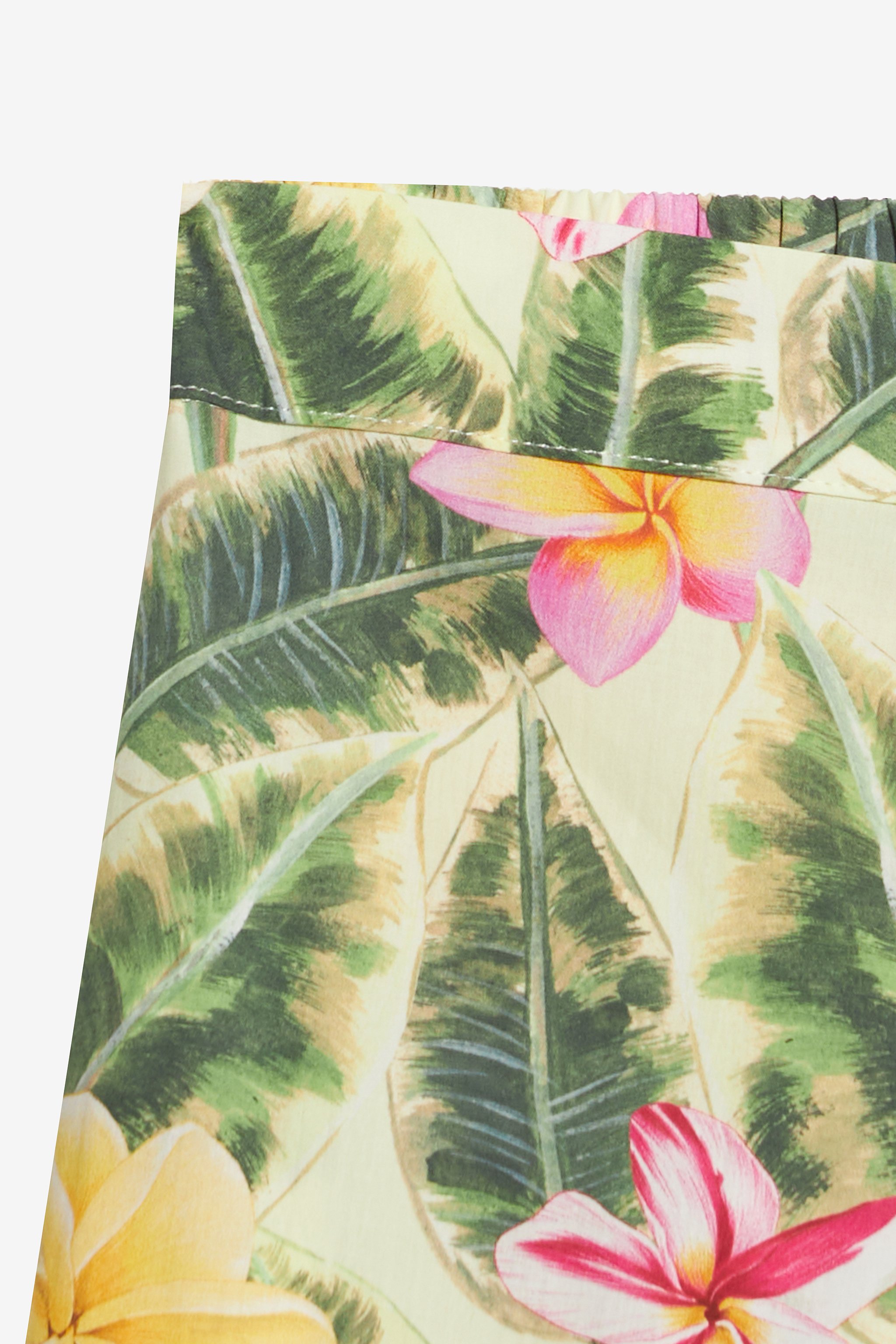 Pants With Flower And Leaf Print