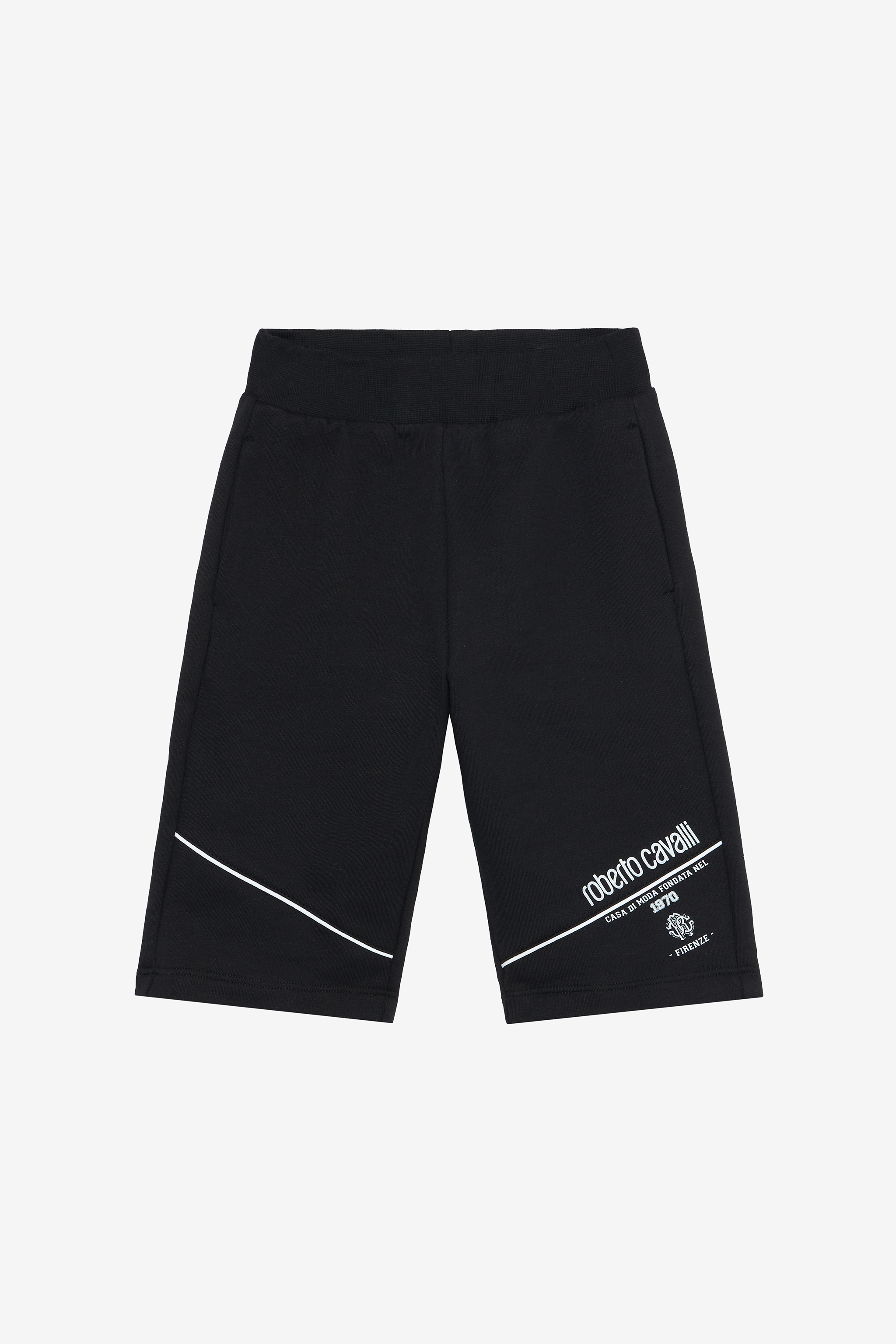 Roberto Cavalli Boys Black Cotton Shorts - Trousers