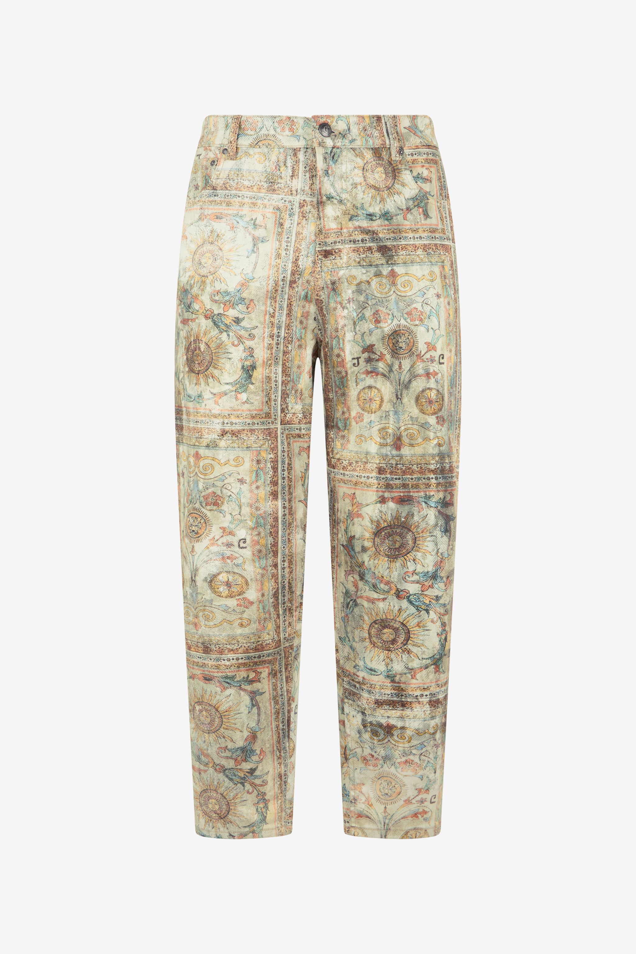 Roberto Cavalli Men's Persian Tarot Print Jeans - Pants Shifting Sand