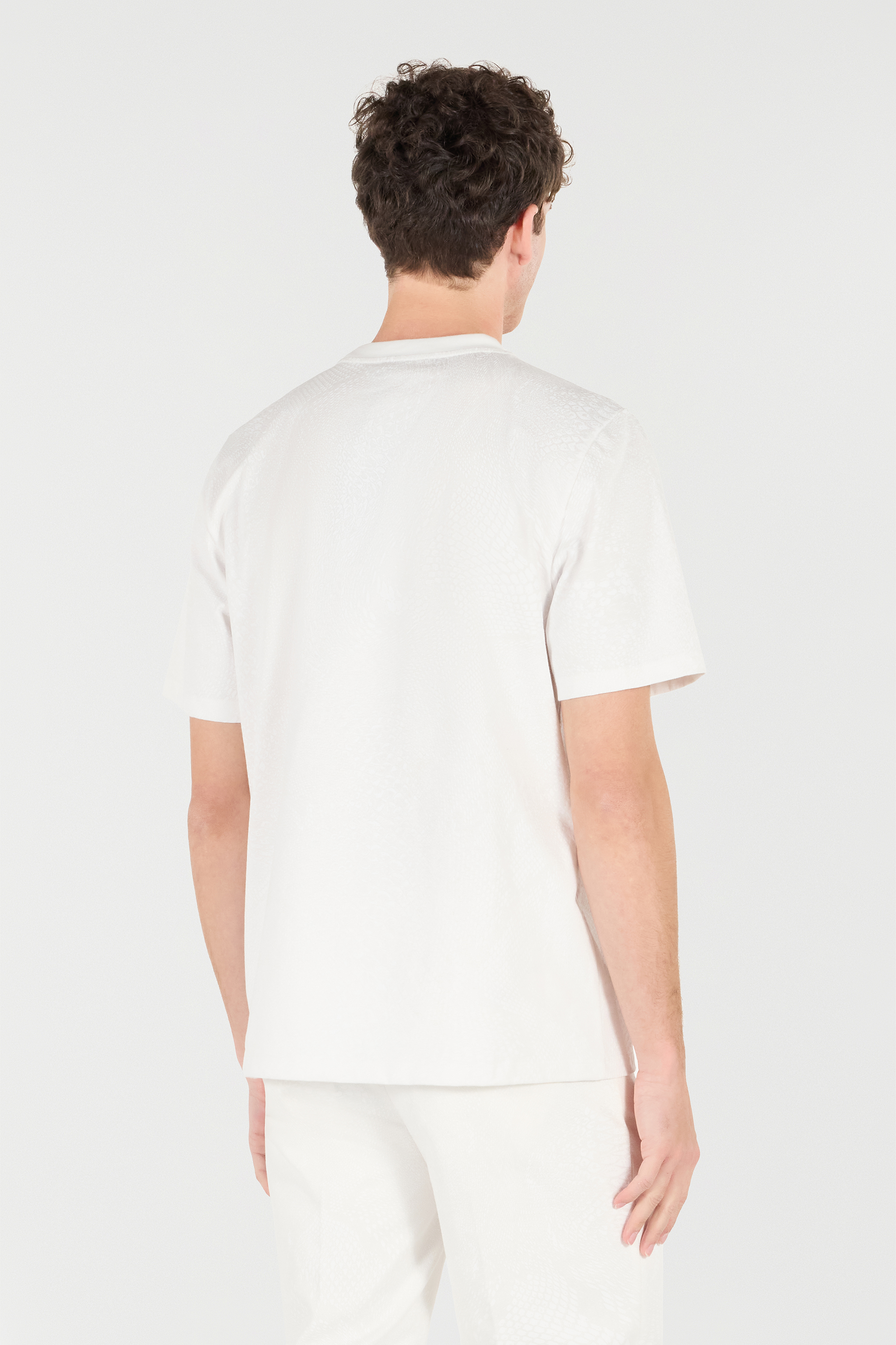 Roberto Cavalli Snake Scale-print T-shirt In Ivory