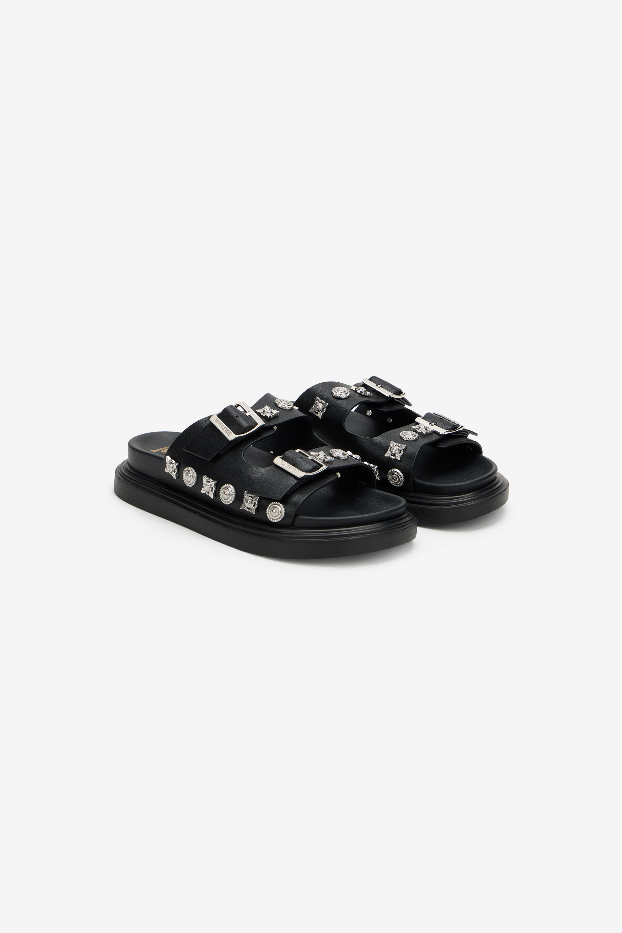 Sandal in Leather with Embellishments