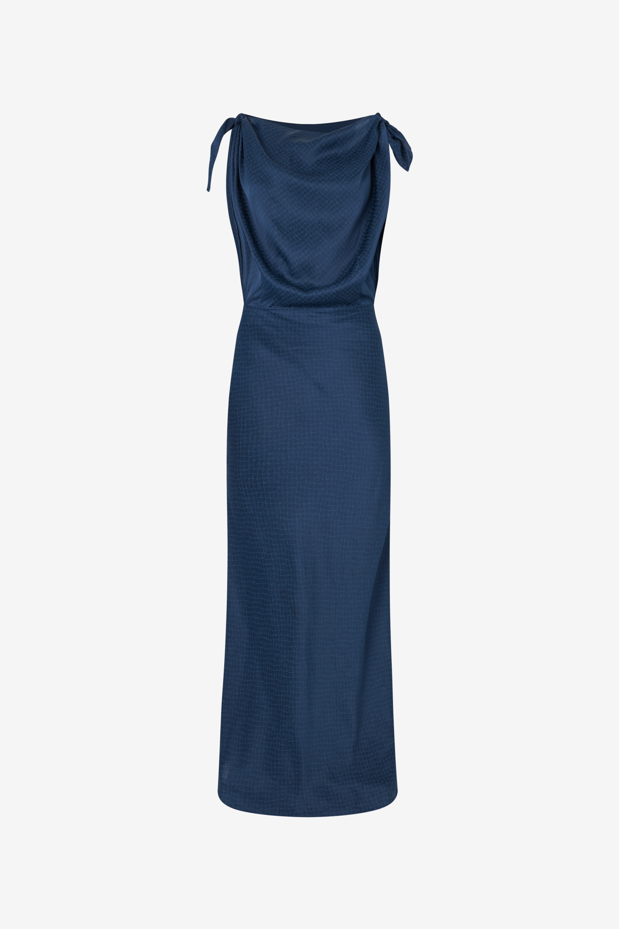 Roberto Cavalli Long Dress With Snake Print In Dark Blue