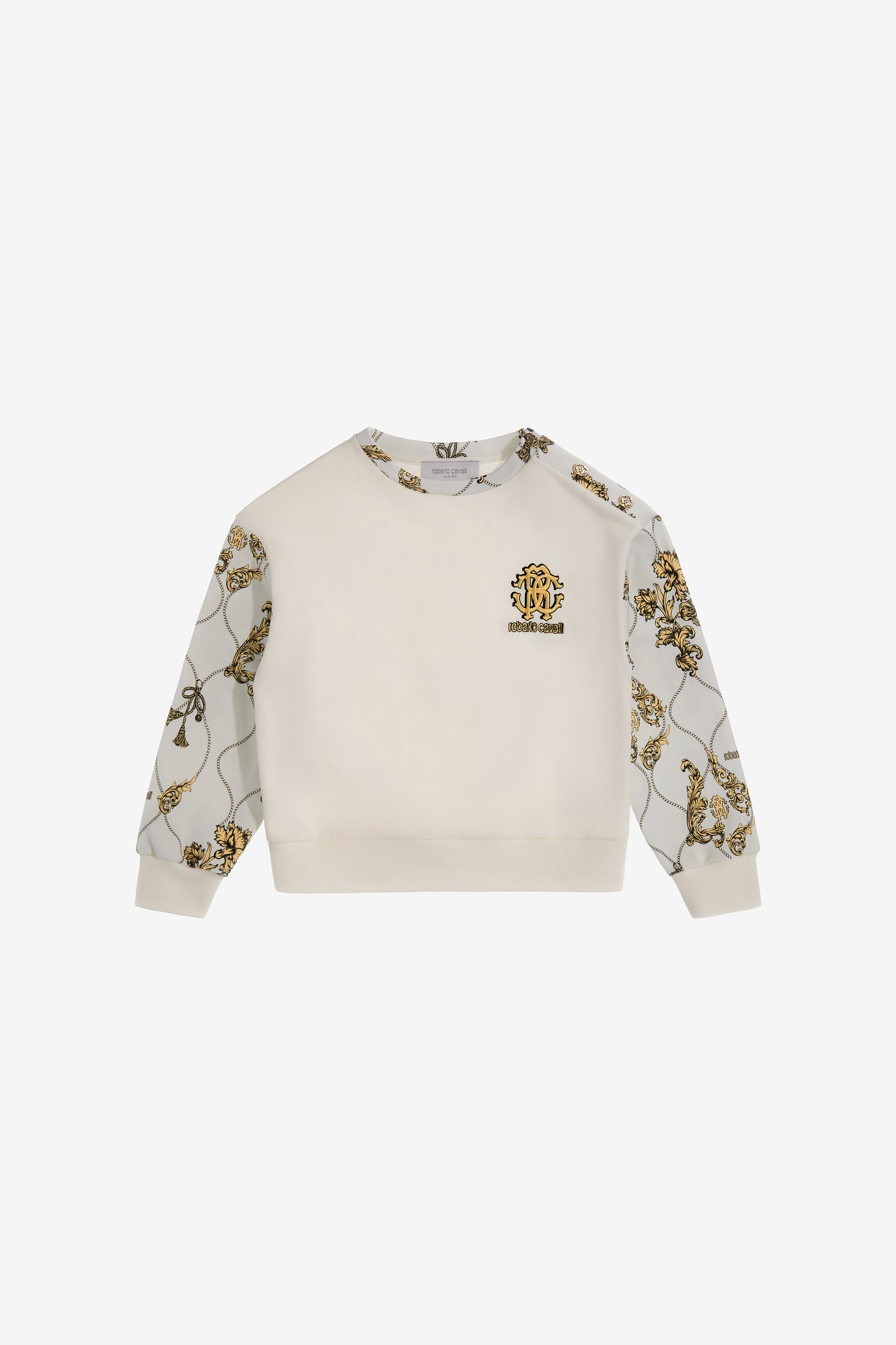 Roberto Cavalli Logo Sweatshirt In White