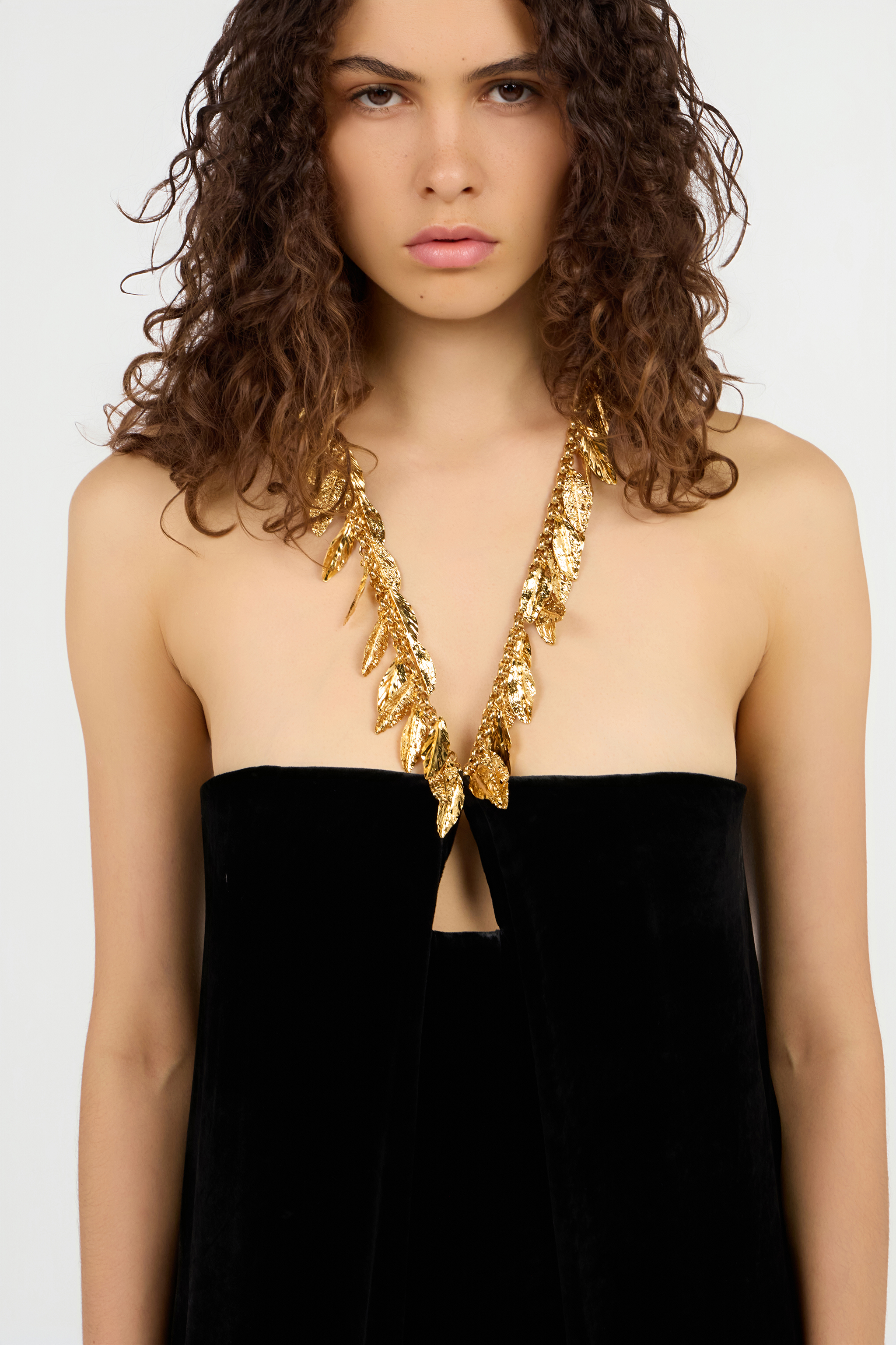 Dress with Gold Leaf Embellishment