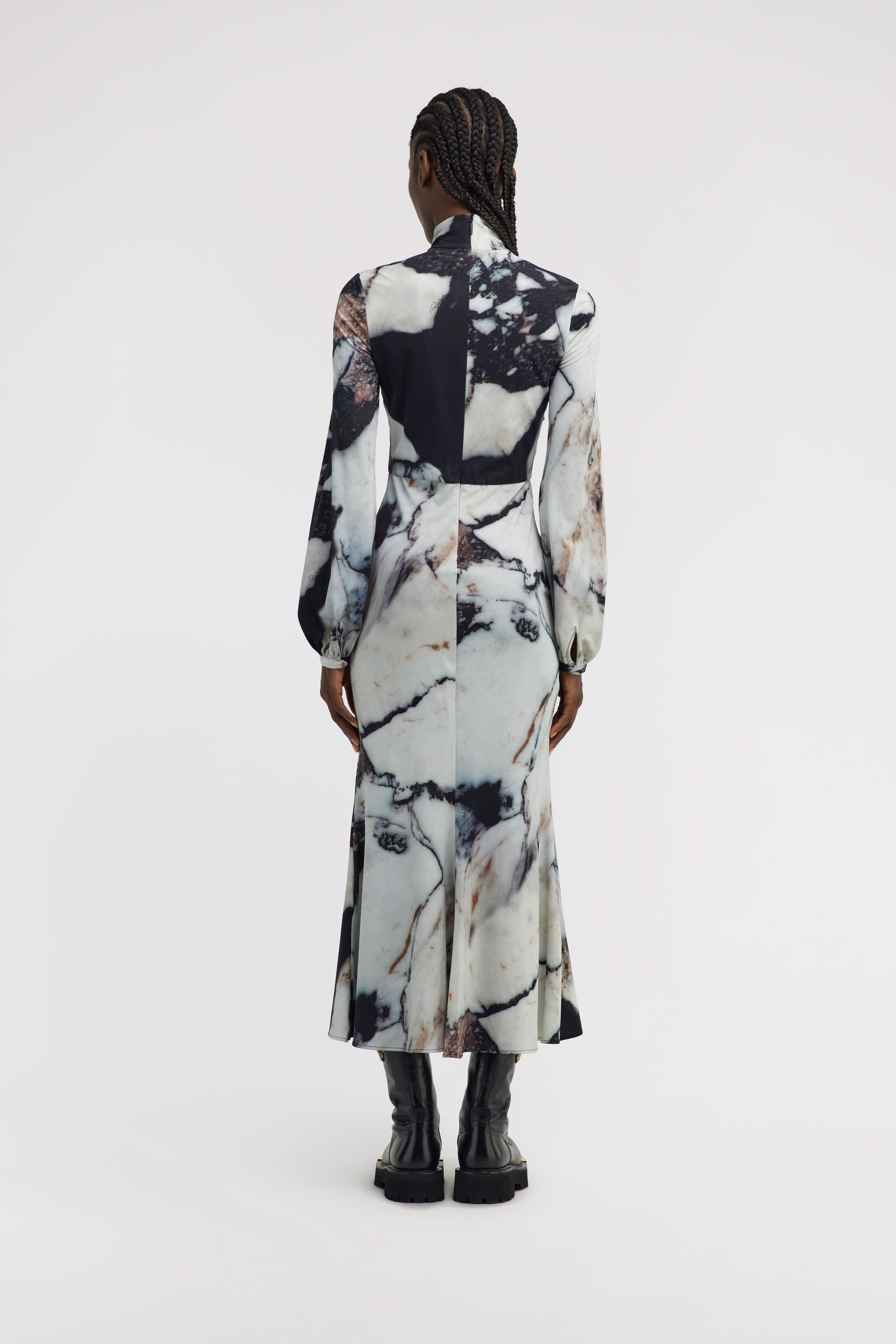Marble print long Dress