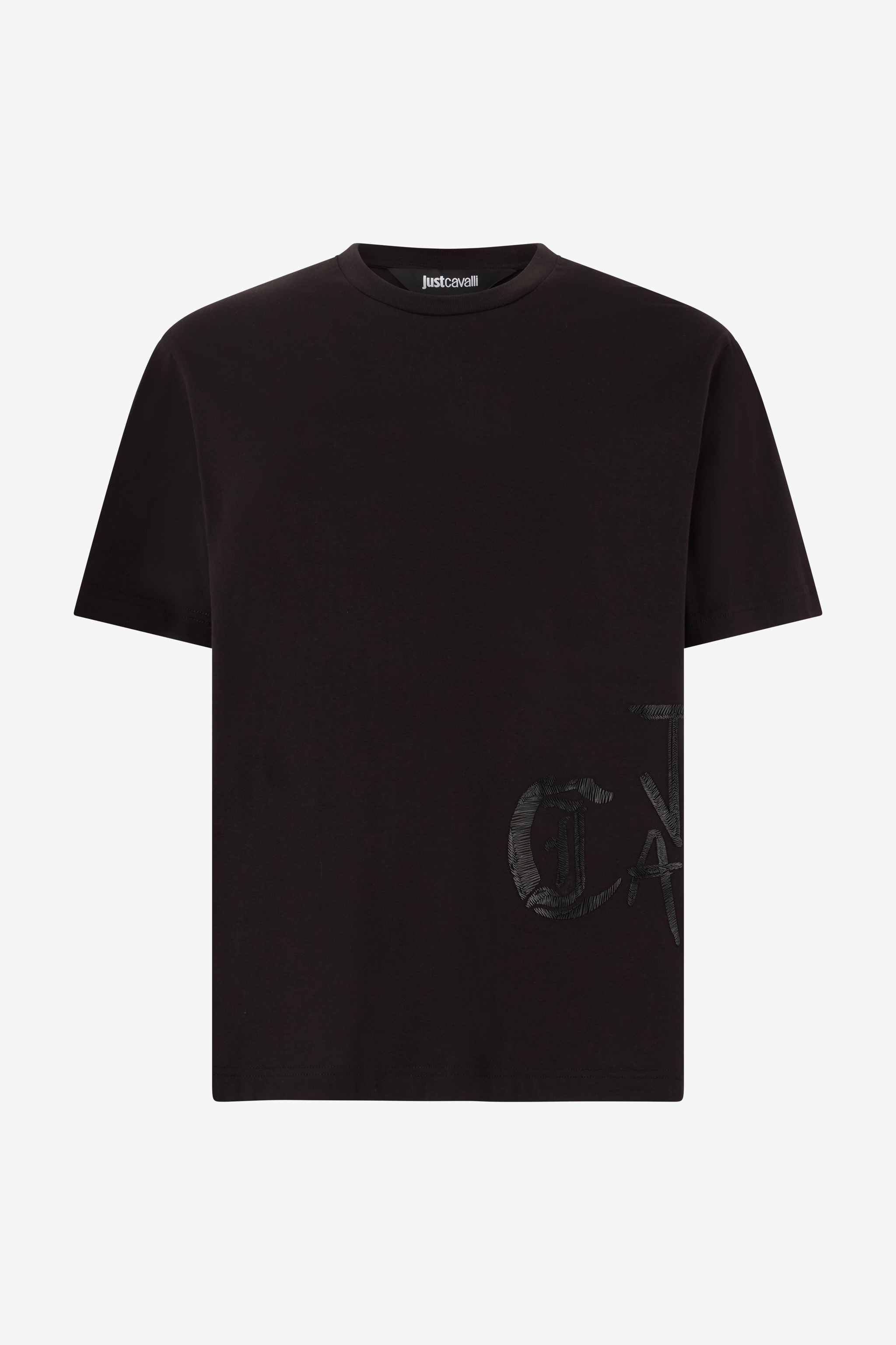 Roberto Cavalli T-shirt With Logo On The Side In Black